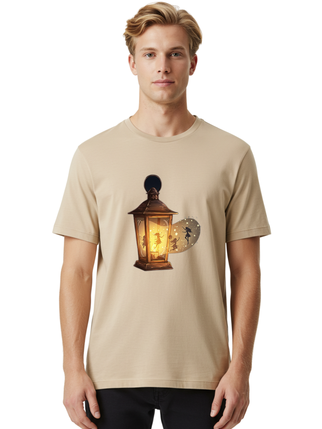 Lantern-With-Dancing-Fairy Men'S Graphic Tee, 100% Cotton, Comfortable Casual Summer Wear, Machine Washable, Vintage Camera, Old Camera, Antique Camera, Black Camera, Classic Photography, Photography Equipment, Nostalgic Device, Film Camera, Baj088