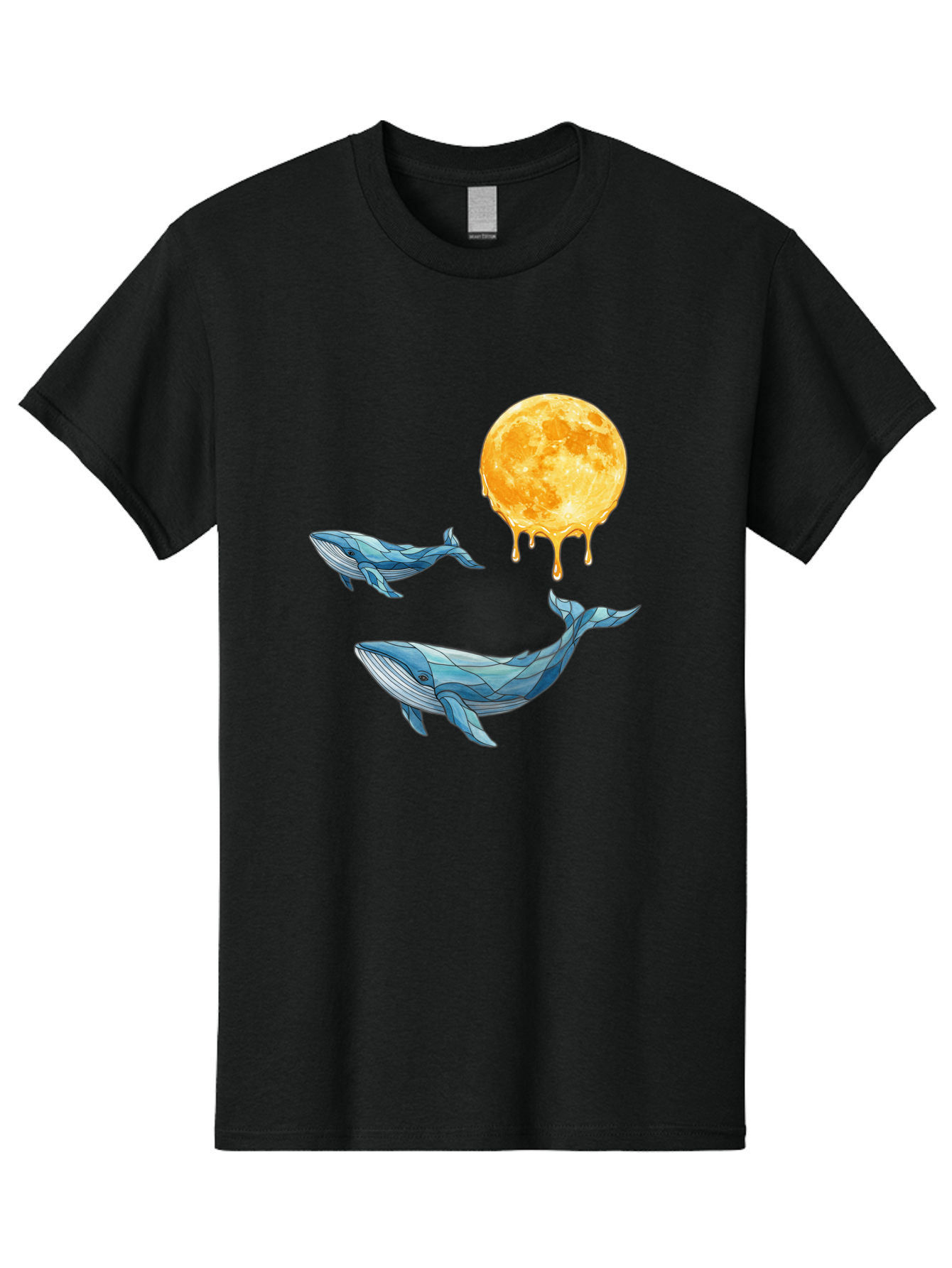 Low-Poly-Whales-Dripping-Moon Men'S Graphic Tee, 100% Cotton, Comfortable Casual Summer Wear, Machine Washable, Vintage Camera, Old Camera, Antique Camera, Black Camera, Classic Photography, Photography Equipment, Nostalgic Device, Baj093