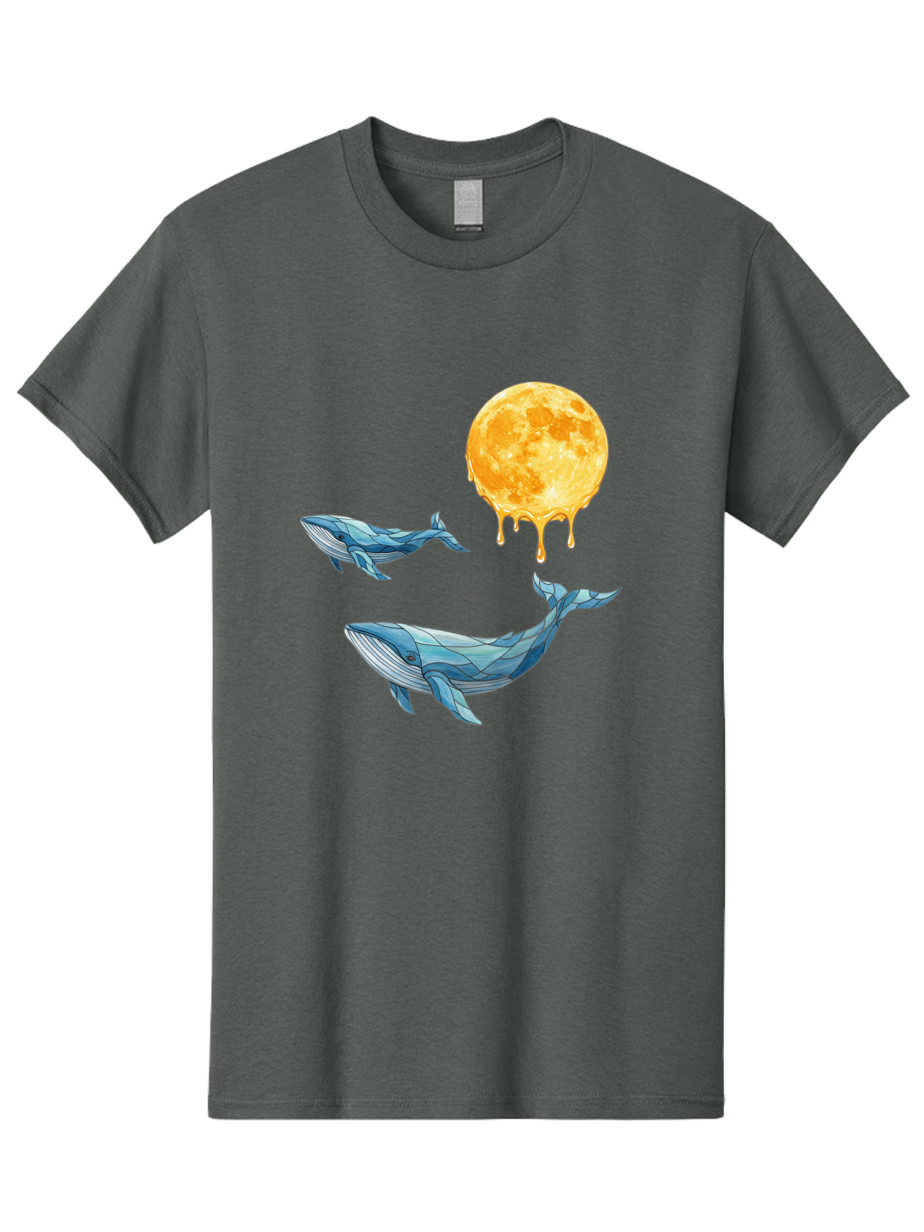 Low-Poly-Whales-Dripping-Moon Men'S Graphic Tee, 100% Cotton, Comfortable Casual Summer Wear, Machine Washable, Vintage Camera, Old Camera, Antique Camera, Black Camera, Classic Photography, Photography Equipment, Nostalgic Device, Baj093