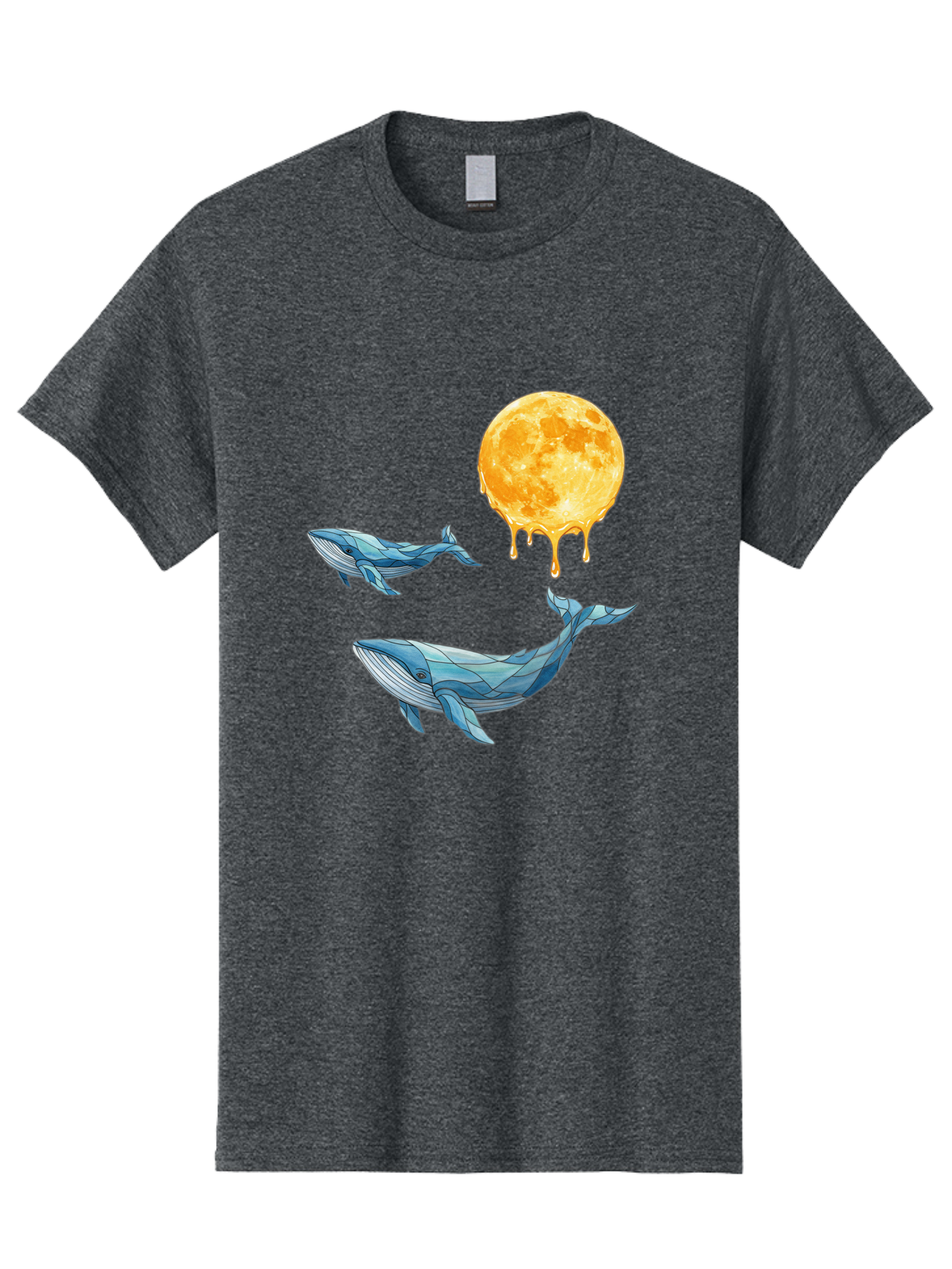 Low-Poly-Whales-Dripping-Moon Men'S Graphic Tee, 100% Cotton, Comfortable Casual Summer Wear, Machine Washable, Vintage Camera, Old Camera, Antique Camera, Black Camera, Classic Photography, Photography Equipment, Nostalgic Device, Baj093