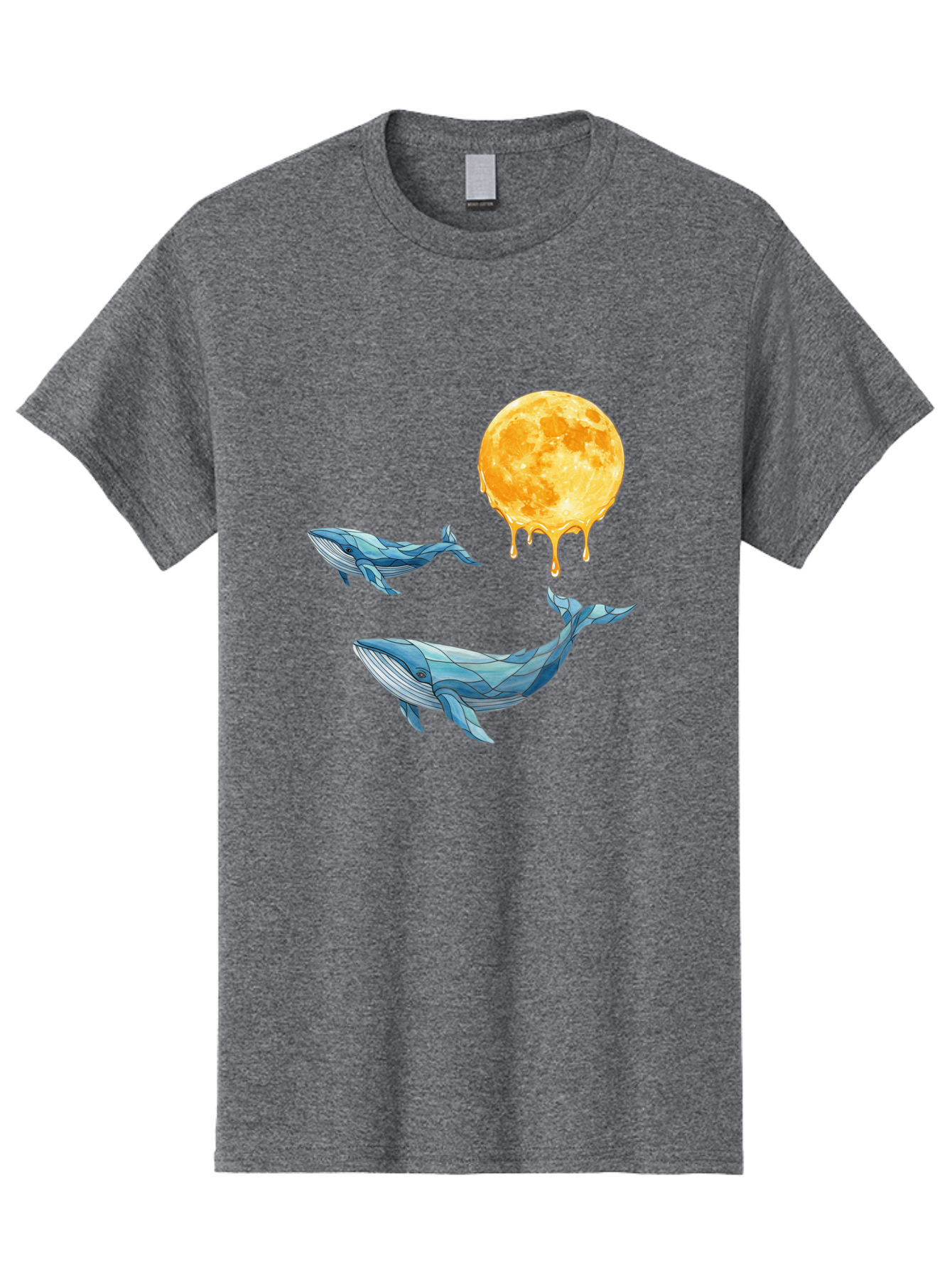 Low-Poly-Whales-Dripping-Moon Men'S Graphic Tee, 100% Cotton, Comfortable Casual Summer Wear, Machine Washable, Vintage Camera, Old Camera, Antique Camera, Black Camera, Classic Photography, Photography Equipment, Nostalgic Device, Baj093