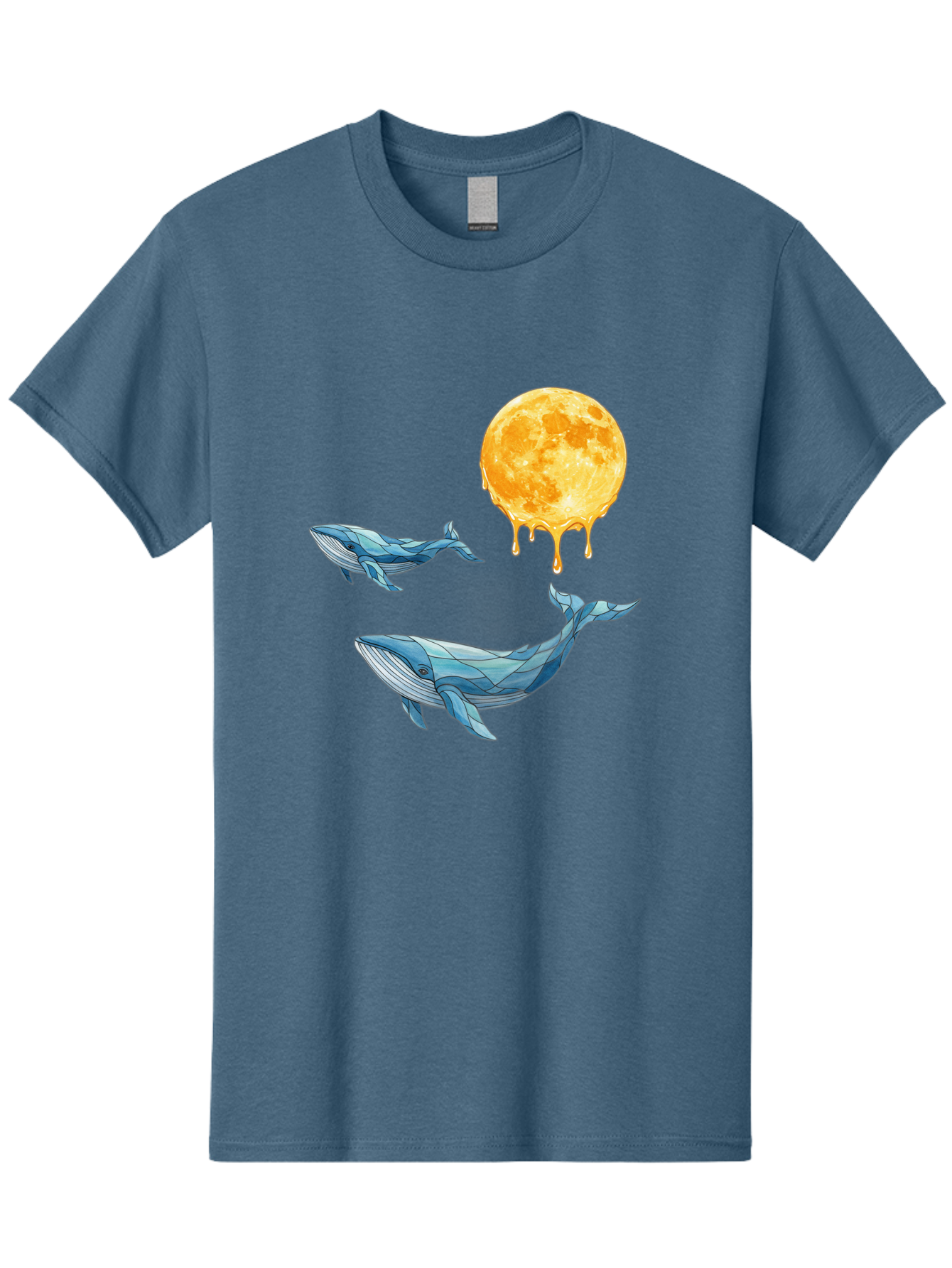 Low-Poly-Whales-Dripping-Moon Men'S Graphic Tee, 100% Cotton, Comfortable Casual Summer Wear, Machine Washable, Vintage Camera, Old Camera, Antique Camera, Black Camera, Classic Photography, Photography Equipment, Nostalgic Device, Baj093