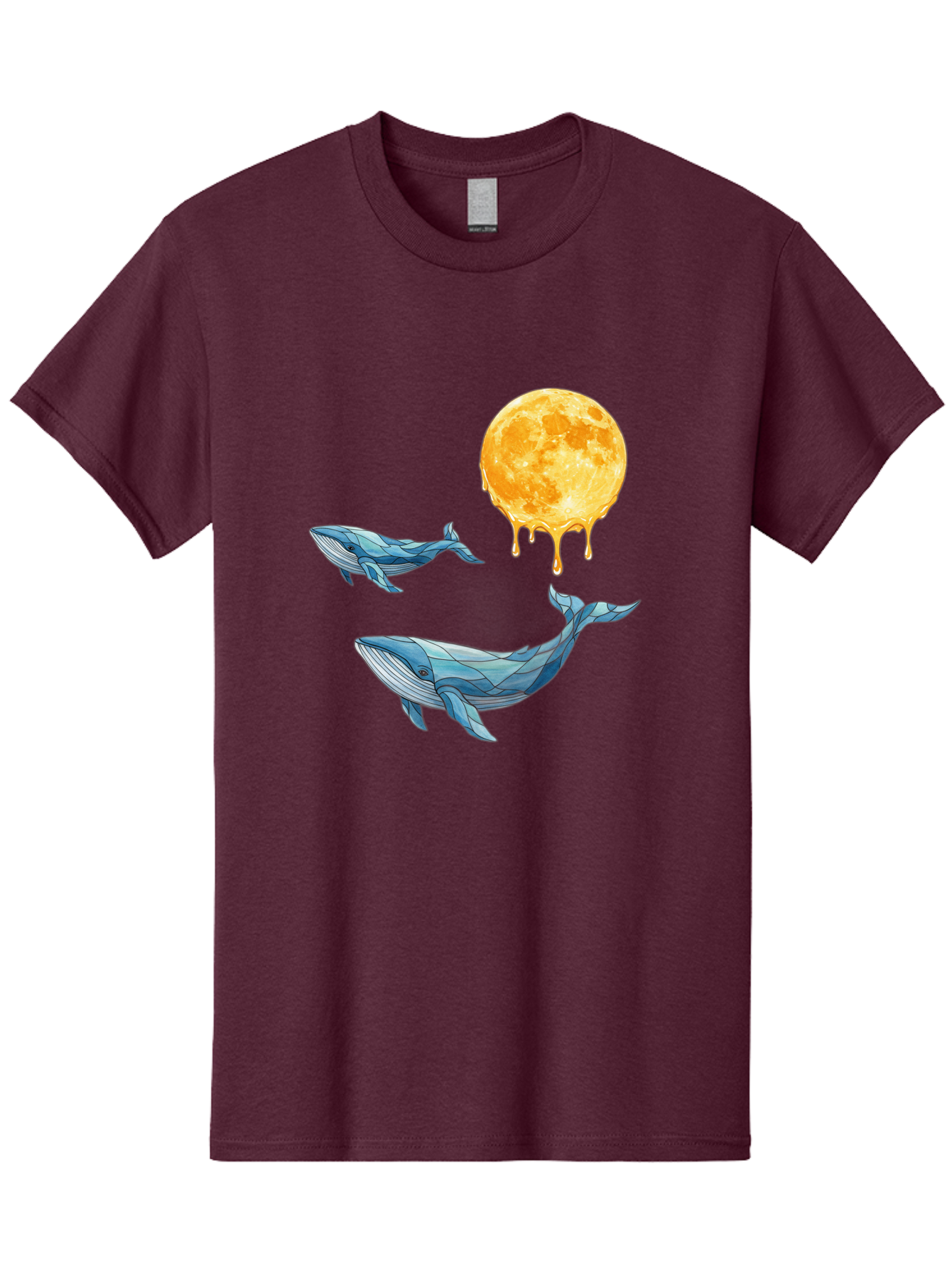 Low-Poly-Whales-Dripping-Moon Men'S Graphic Tee, 100% Cotton, Comfortable Casual Summer Wear, Machine Washable, Vintage Camera, Old Camera, Antique Camera, Black Camera, Classic Photography, Photography Equipment, Nostalgic Device, Baj093