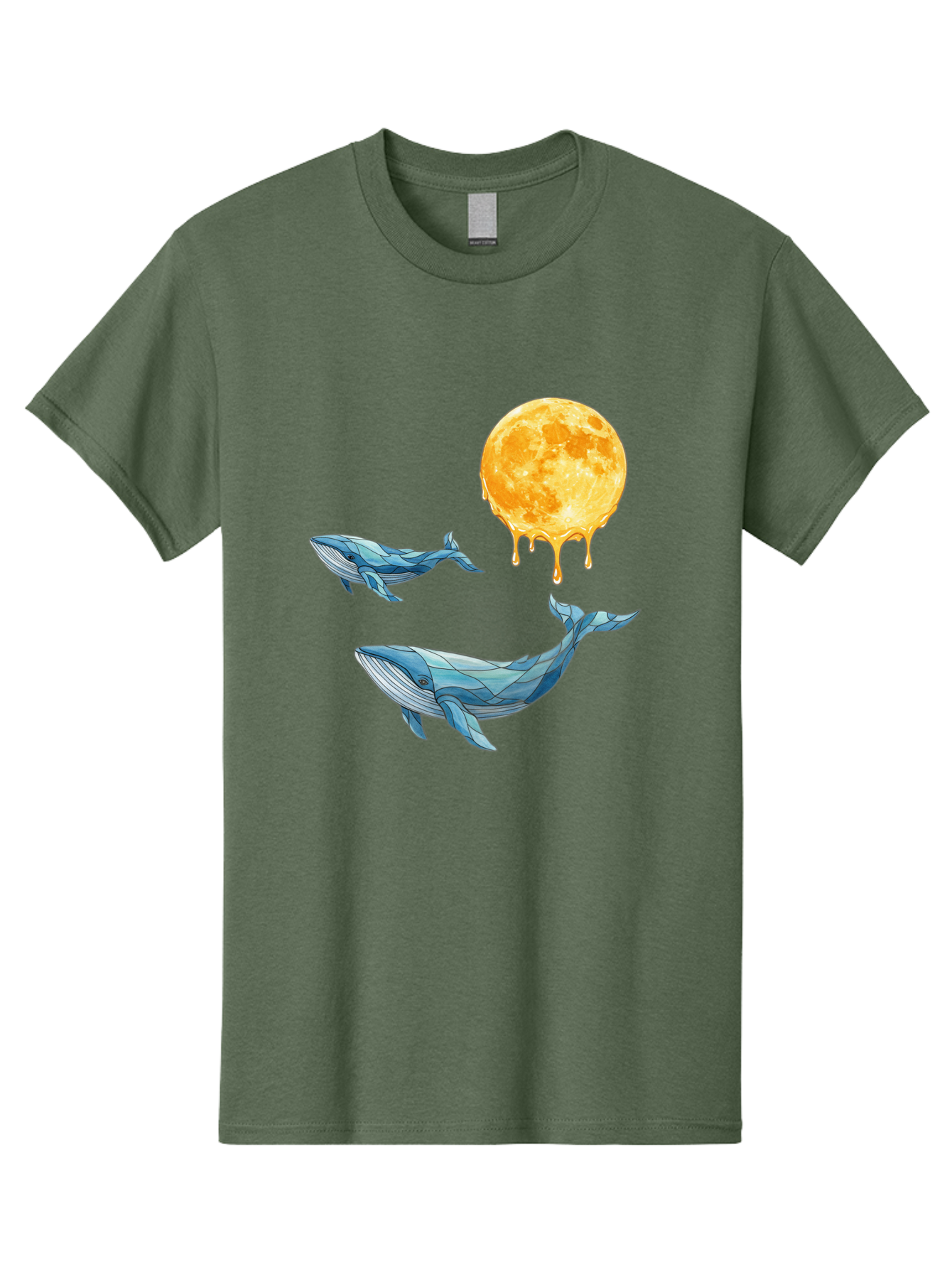 Low-Poly-Whales-Dripping-Moon Men'S Graphic Tee, 100% Cotton, Comfortable Casual Summer Wear, Machine Washable, Vintage Camera, Old Camera, Antique Camera, Black Camera, Classic Photography, Photography Equipment, Nostalgic Device, Baj093