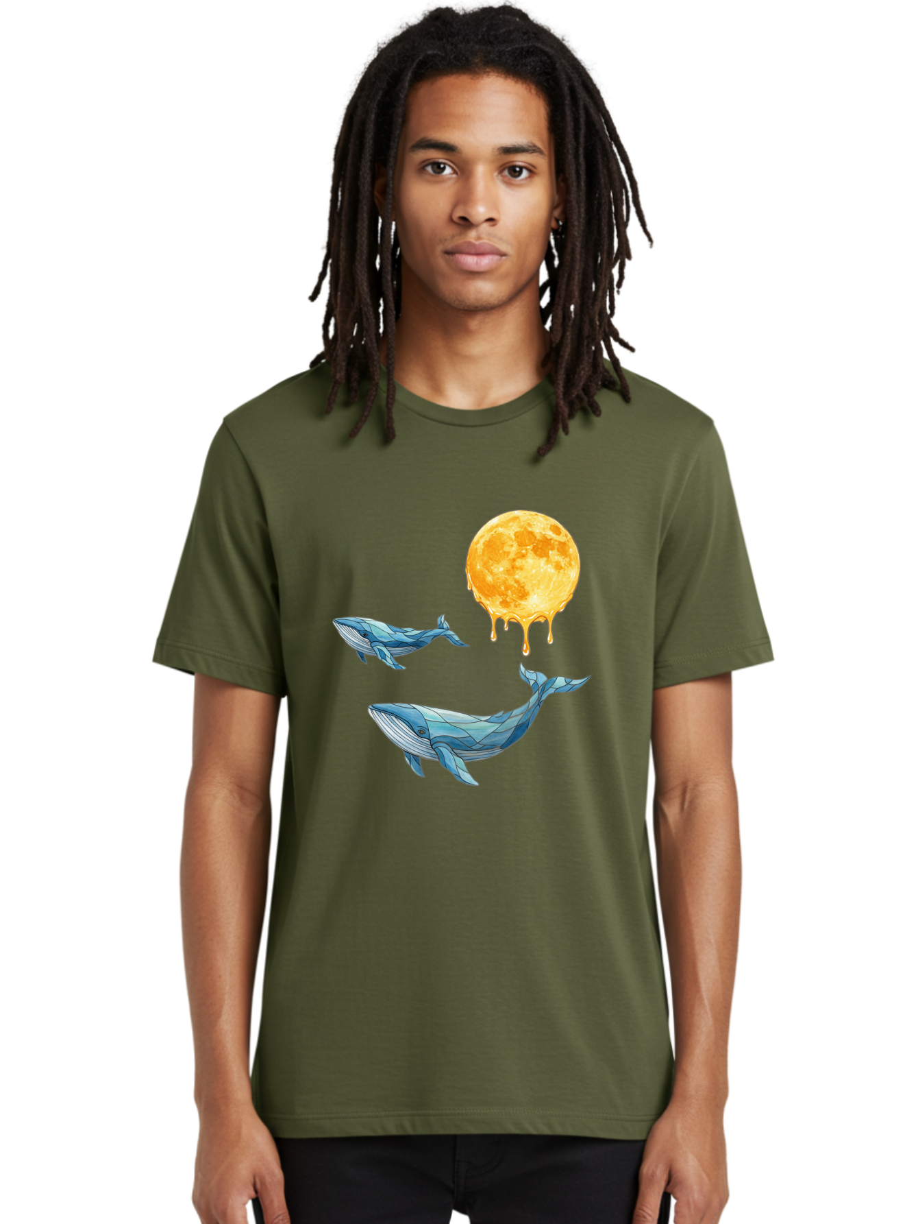 Low-Poly-Whales-Dripping-Moon Men'S Graphic Tee, 100% Cotton, Comfortable Casual Summer Wear, Machine Washable, Vintage Camera, Old Camera, Antique Camera, Black Camera, Classic Photography, Photography Equipment, Nostalgic Device, Baj093