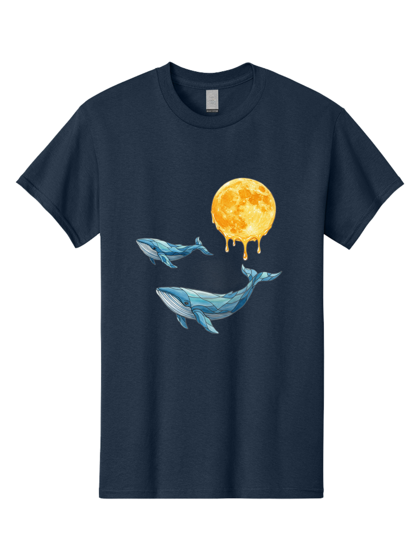 Low-Poly-Whales-Dripping-Moon Men'S Graphic Tee, 100% Cotton, Comfortable Casual Summer Wear, Machine Washable, Vintage Camera, Old Camera, Antique Camera, Black Camera, Classic Photography, Photography Equipment, Nostalgic Device, Baj093