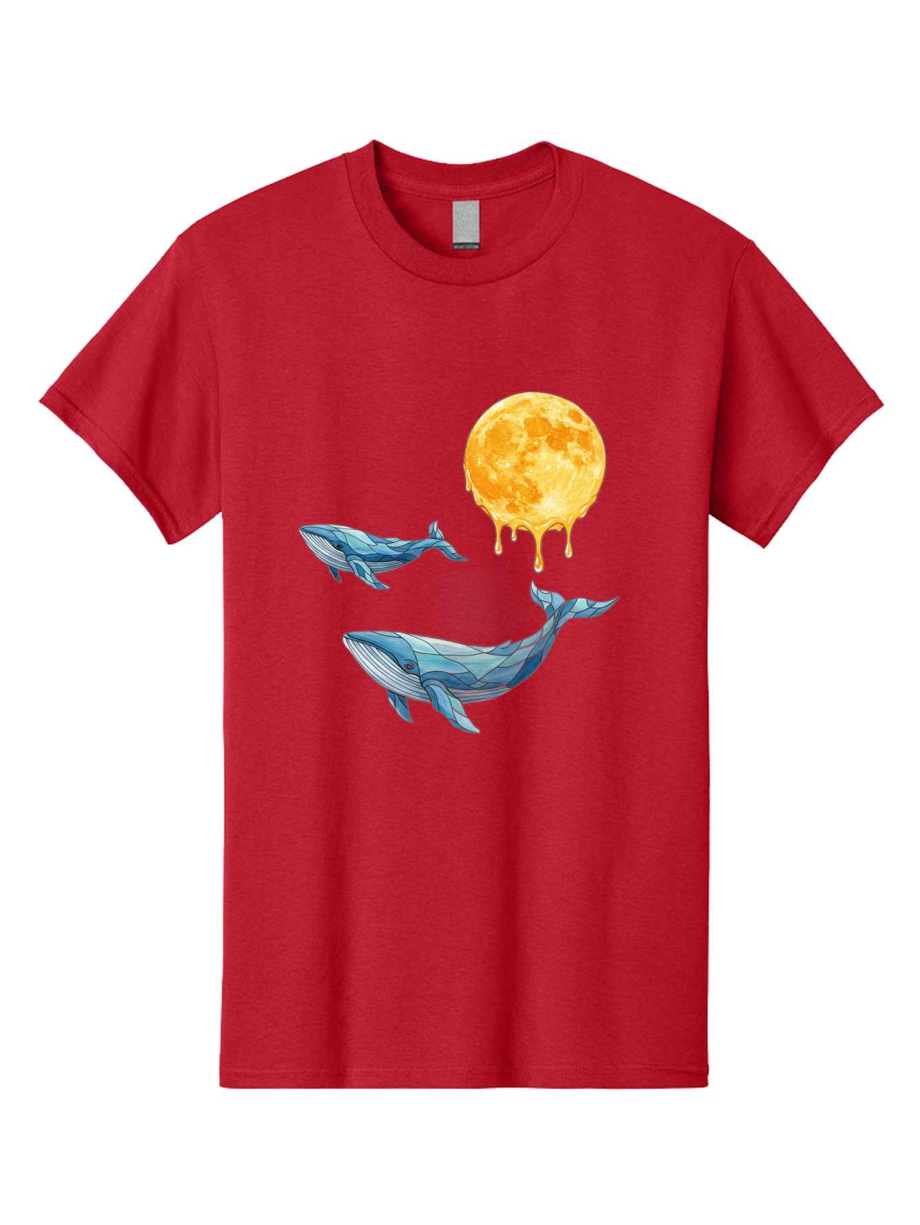 Low-Poly-Whales-Dripping-Moon Men'S Graphic Tee, 100% Cotton, Comfortable Casual Summer Wear, Machine Washable, Vintage Camera, Old Camera, Antique Camera, Black Camera, Classic Photography, Photography Equipment, Nostalgic Device, Baj093