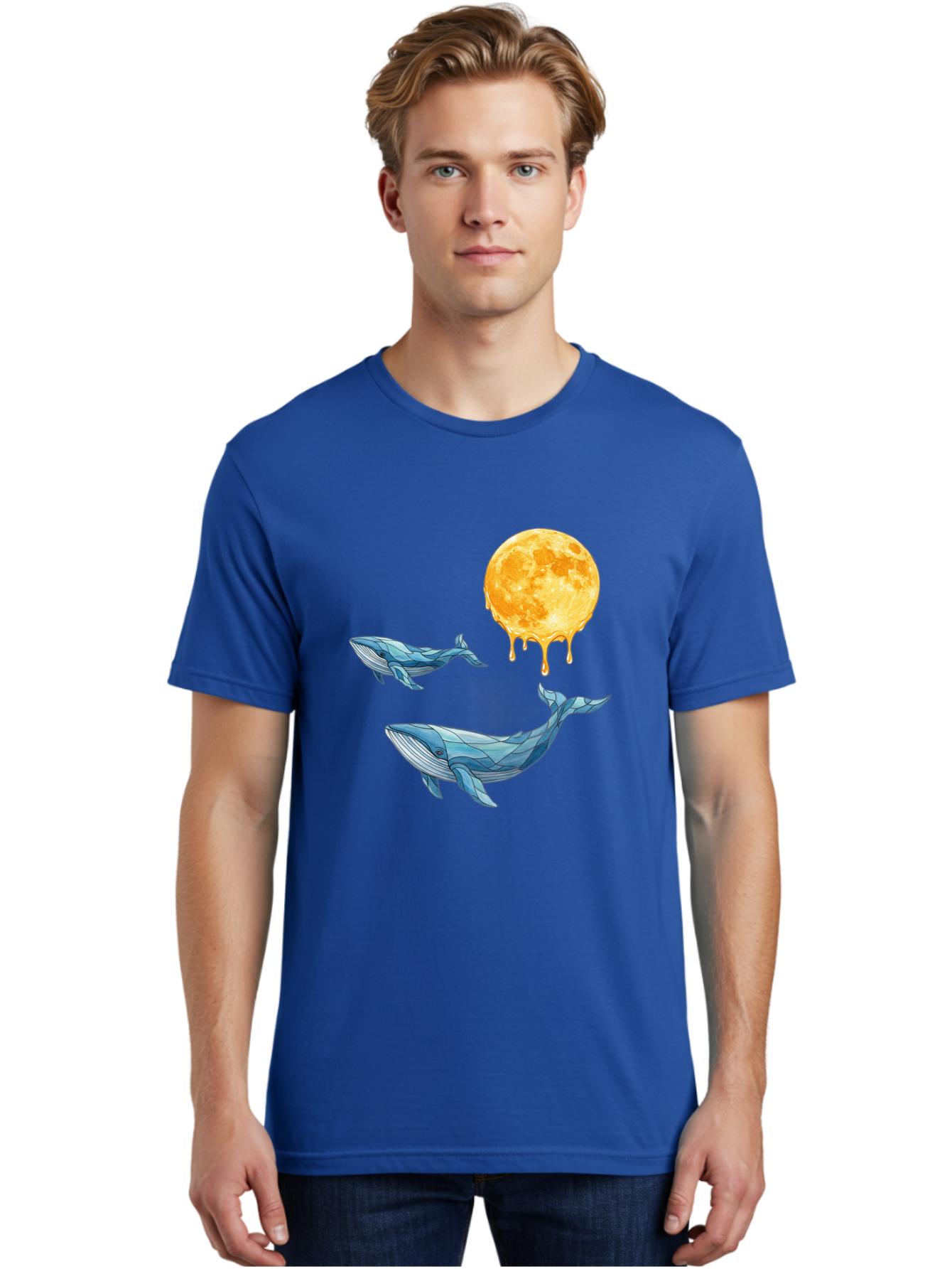 Low-Poly-Whales-Dripping-Moon Men'S Graphic Tee, 100% Cotton, Comfortable Casual Summer Wear, Machine Washable, Vintage Camera, Old Camera, Antique Camera, Black Camera, Classic Photography, Photography Equipment, Nostalgic Device, Baj093