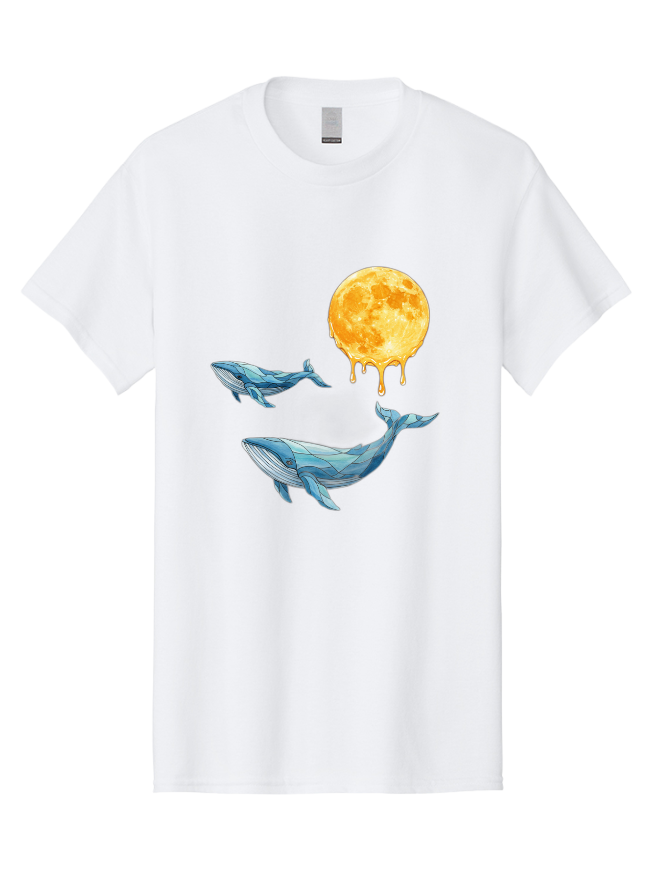 Low-Poly-Whales-Dripping-Moon Men'S Graphic Tee, 100% Cotton, Comfortable Casual Summer Wear, Machine Washable, Vintage Camera, Old Camera, Antique Camera, Black Camera, Classic Photography, Photography Equipment, Nostalgic Device, Baj093