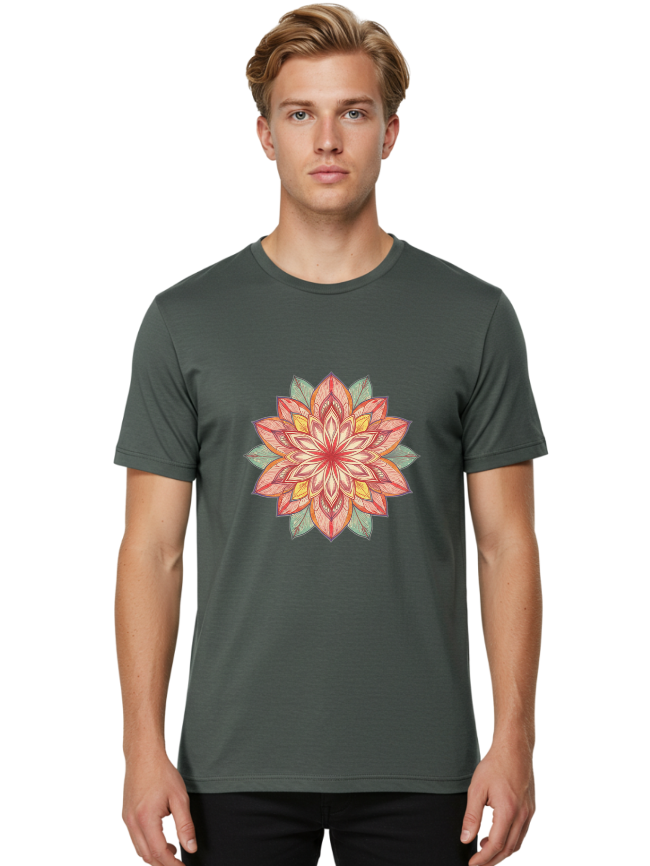 Mandala Men'S Graphic Tee, 100% Cotton, Comfortable Casual Summer Wear, Machine Washable, Vintage Camera, Old Camera, Antique Camera, Black Camera, Classic Photography, Photography Equipment, Nostalgic Device, Film Camera, Camera Art Baj094
