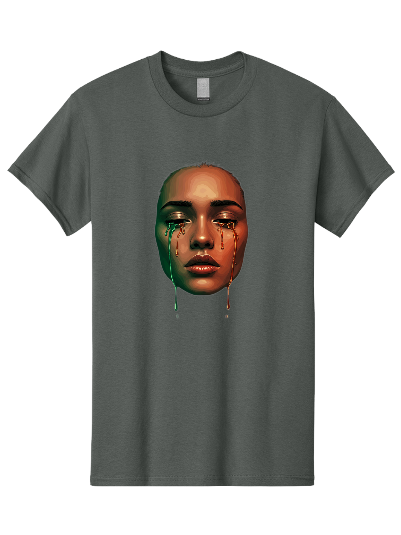 Melting-Face-1 Men'S Graphic Tee, 100% Cotton, Comfortable Casual Summer Wear, Machine Washable, Vintage Camera, Old Camera, Antique Camera, Black Camera, Classic Photography, Photography Equipment, Nostalgic Device, Film Camera, Camera Art Baj096