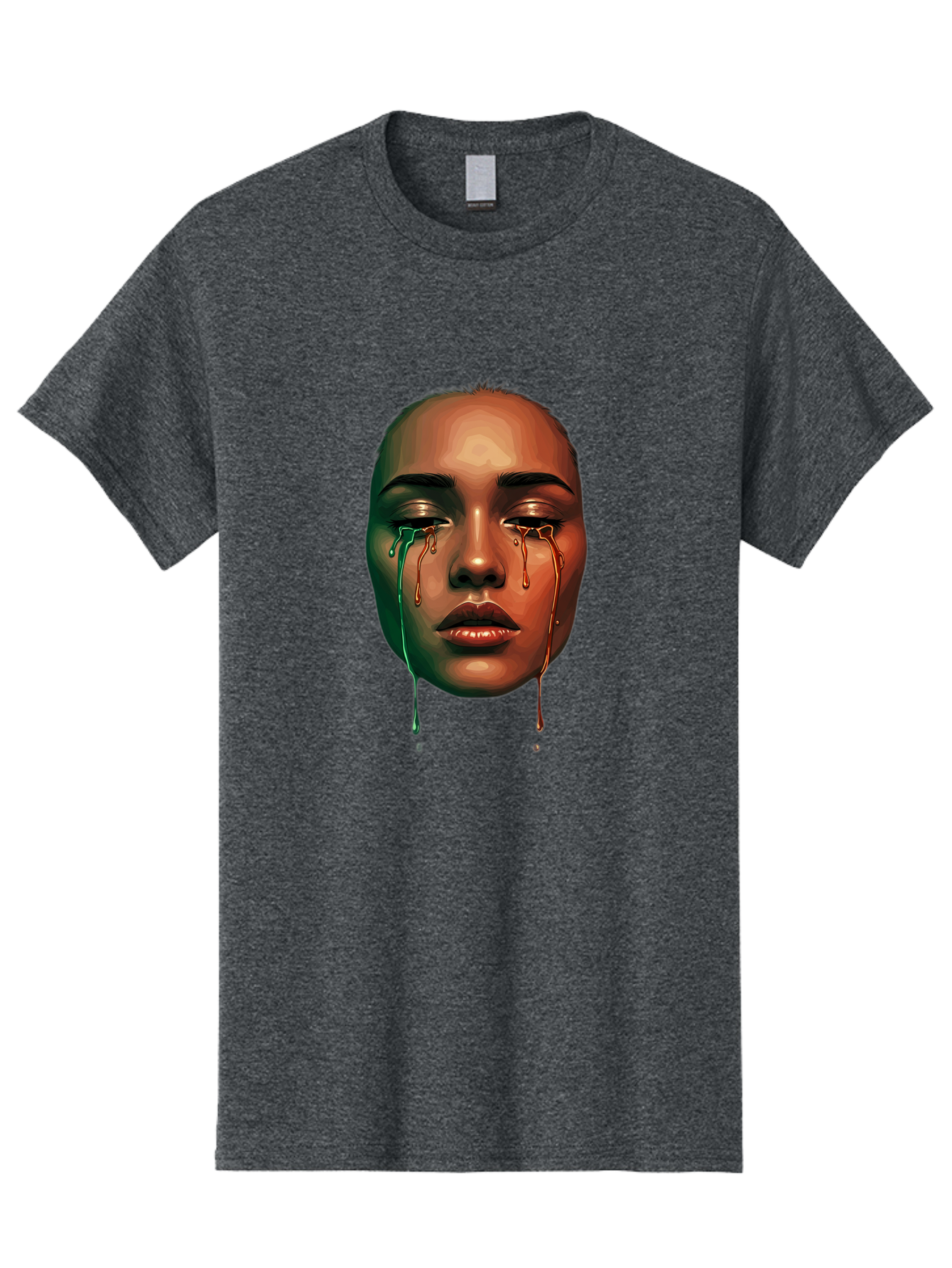 Melting-Face-1 Men'S Graphic Tee, 100% Cotton, Comfortable Casual Summer Wear, Machine Washable, Vintage Camera, Old Camera, Antique Camera, Black Camera, Classic Photography, Photography Equipment, Nostalgic Device, Film Camera, Camera Art Baj096