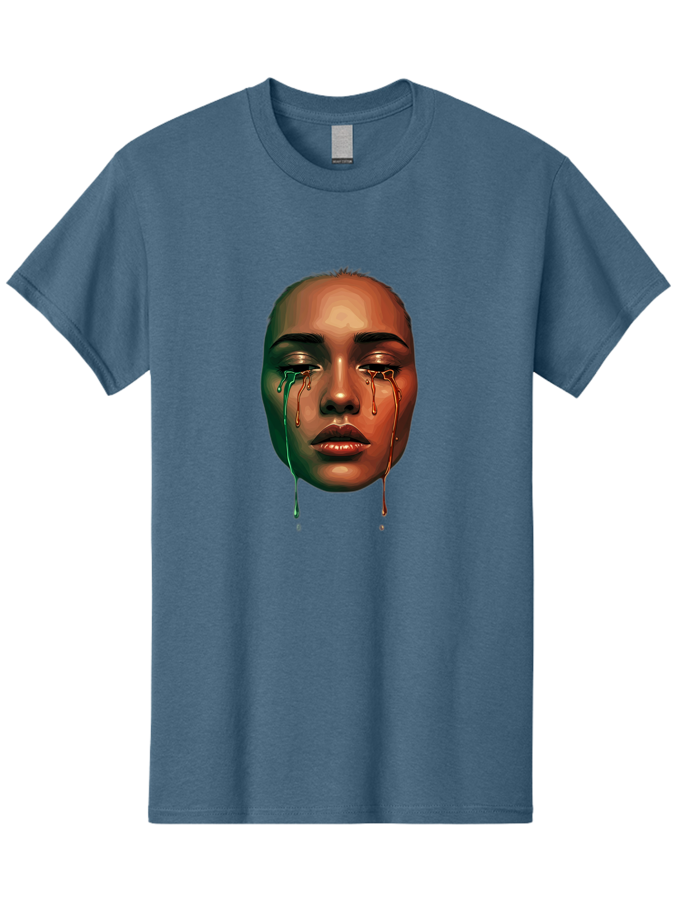 Melting-Face-1 Men'S Graphic Tee, 100% Cotton, Comfortable Casual Summer Wear, Machine Washable, Vintage Camera, Old Camera, Antique Camera, Black Camera, Classic Photography, Photography Equipment, Nostalgic Device, Film Camera, Camera Art Baj096