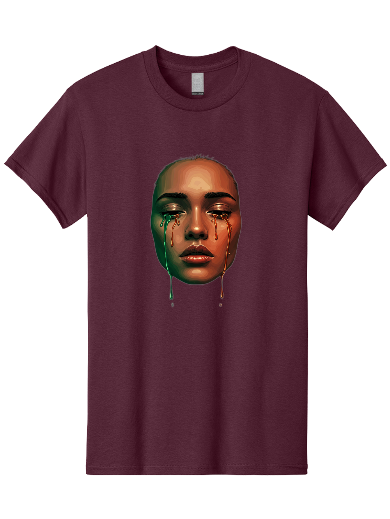 Melting-Face-1 Men'S Graphic Tee, 100% Cotton, Comfortable Casual Summer Wear, Machine Washable, Vintage Camera, Old Camera, Antique Camera, Black Camera, Classic Photography, Photography Equipment, Nostalgic Device, Film Camera, Camera Art Baj096