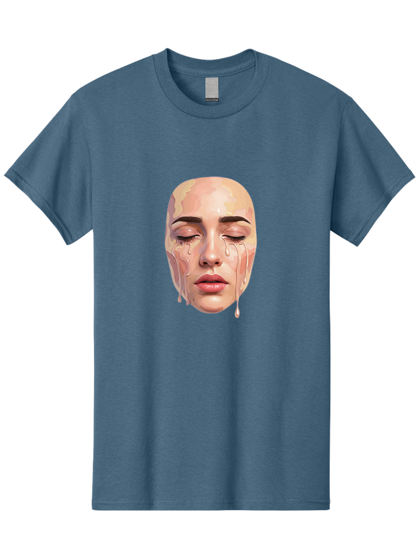 Melting-Face-2 Men'S Graphic Tee, 100% Cotton, Comfortable Casual Summer Wear, Machine Washable, Vintage Camera, Old Camera, Antique Camera, Black Camera, Classic Photography, Photography Equipment, Nostalgic Device, Film Camera, Camera Art Baj097