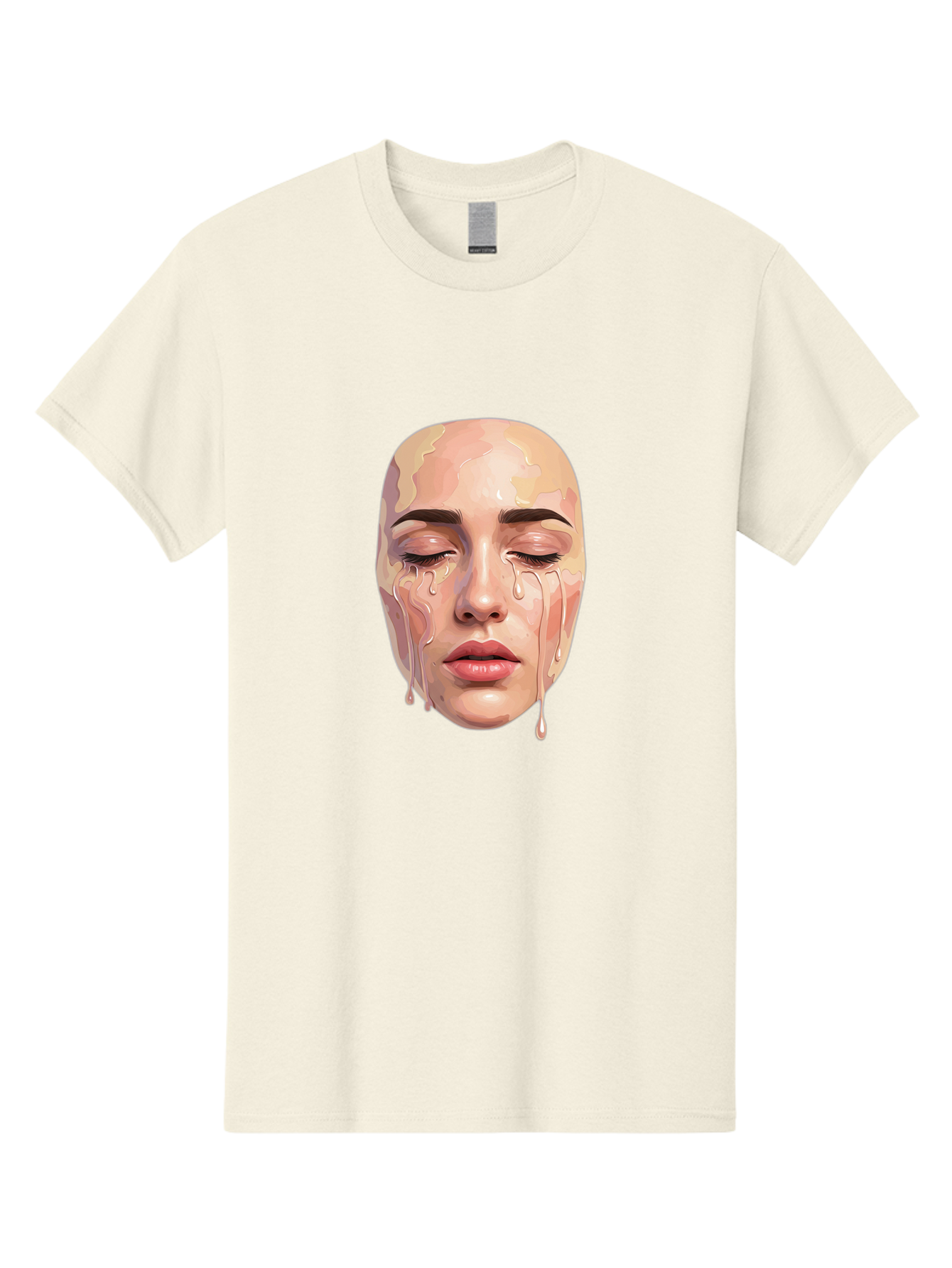 Melting-Face-2 Men'S Graphic Tee, 100% Cotton, Comfortable Casual Summer Wear, Machine Washable, Vintage Camera, Old Camera, Antique Camera, Black Camera, Classic Photography, Photography Equipment, Nostalgic Device, Film Camera, Camera Art Baj097