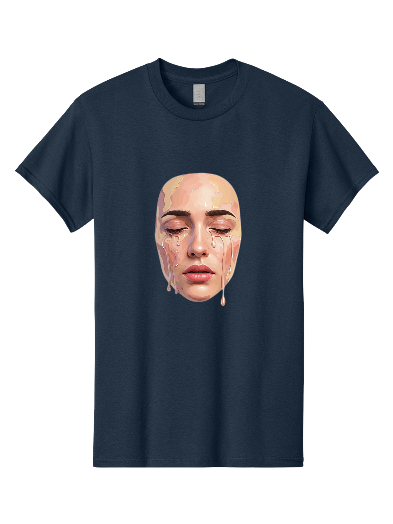 Melting-Face-2 Men'S Graphic Tee, 100% Cotton, Comfortable Casual Summer Wear, Machine Washable, Vintage Camera, Old Camera, Antique Camera, Black Camera, Classic Photography, Photography Equipment, Nostalgic Device, Film Camera, Camera Art Baj097