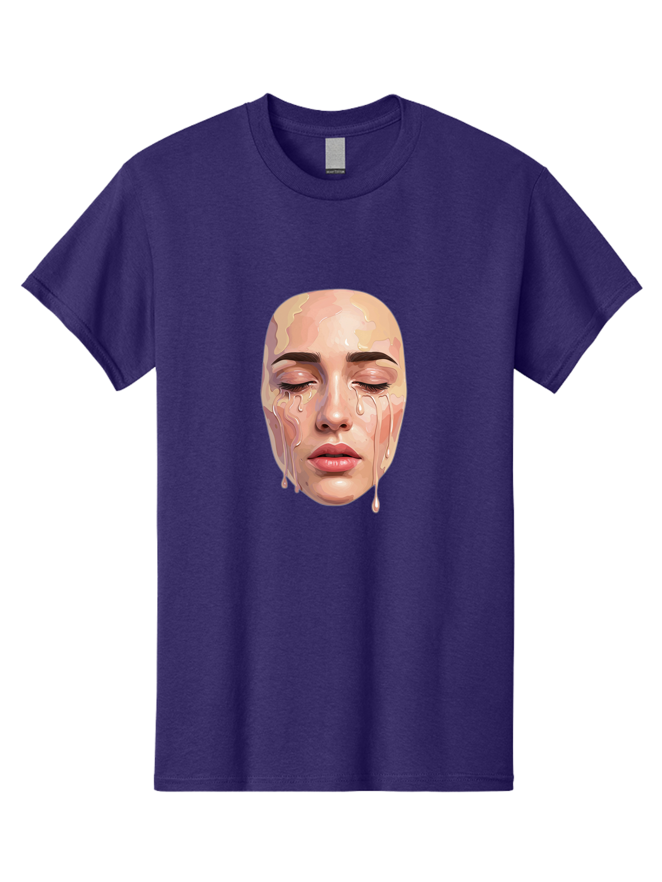 Melting-Face-2 Men'S Graphic Tee, 100% Cotton, Comfortable Casual Summer Wear, Machine Washable, Vintage Camera, Old Camera, Antique Camera, Black Camera, Classic Photography, Photography Equipment, Nostalgic Device, Film Camera, Camera Art Baj097