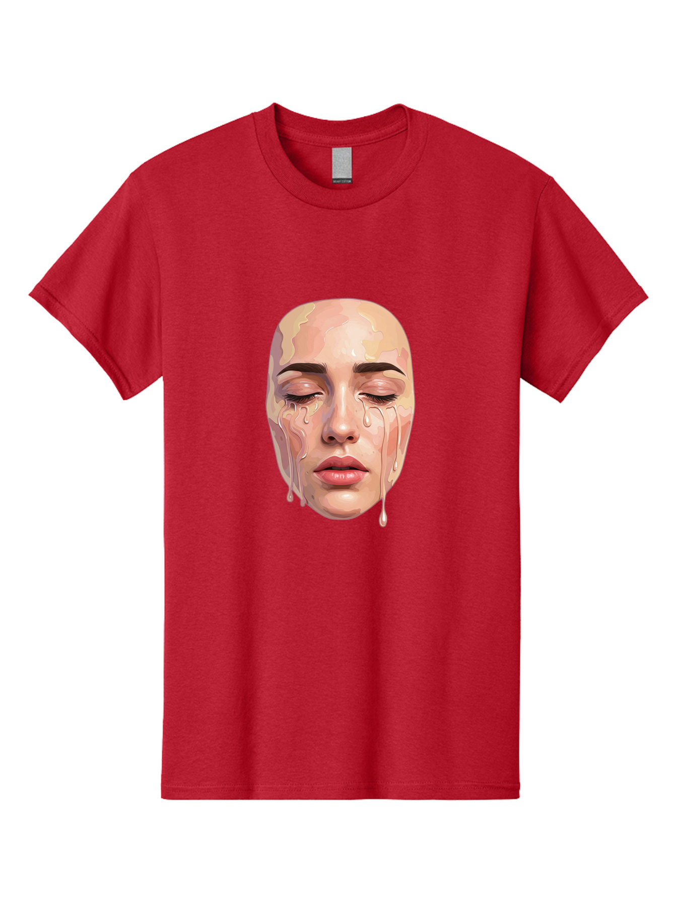 Melting-Face-2 Men'S Graphic Tee, 100% Cotton, Comfortable Casual Summer Wear, Machine Washable, Vintage Camera, Old Camera, Antique Camera, Black Camera, Classic Photography, Photography Equipment, Nostalgic Device, Film Camera, Camera Art Baj097