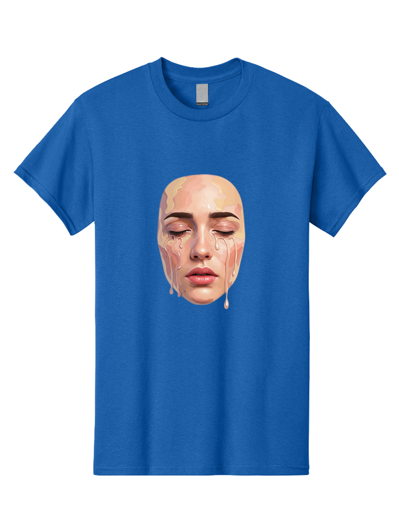 Melting-Face-2 Men'S Graphic Tee, 100% Cotton, Comfortable Casual Summer Wear, Machine Washable, Vintage Camera, Old Camera, Antique Camera, Black Camera, Classic Photography, Photography Equipment, Nostalgic Device, Film Camera, Camera Art Baj097