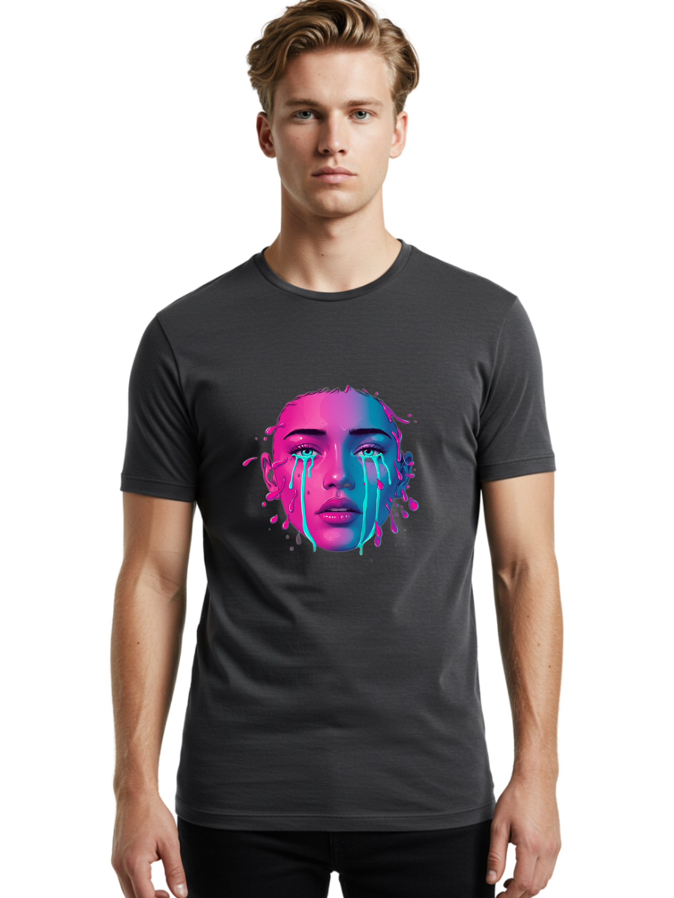 Melting-Face Men'S Graphic Tee, 100% Cotton, Comfortable Casual Summer Wear, Machine Washable, Vintage Camera, Old Camera, Antique Camera, Black Camera, Classic Photography, Photography Equipment, Nostalgic Device, Film Camera, Camera Art Baj098