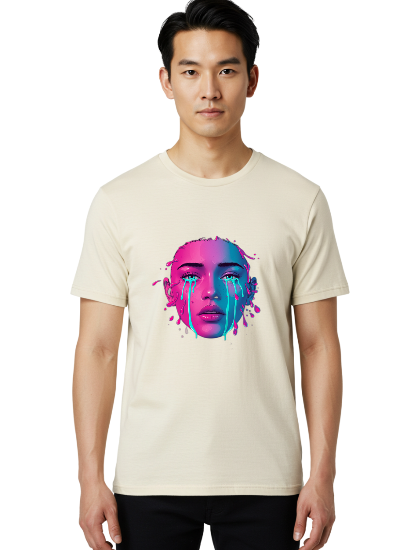 Melting-Face Men'S Graphic Tee, 100% Cotton, Comfortable Casual Summer Wear, Machine Washable, Vintage Camera, Old Camera, Antique Camera, Black Camera, Classic Photography, Photography Equipment, Nostalgic Device, Film Camera, Camera Art Baj098