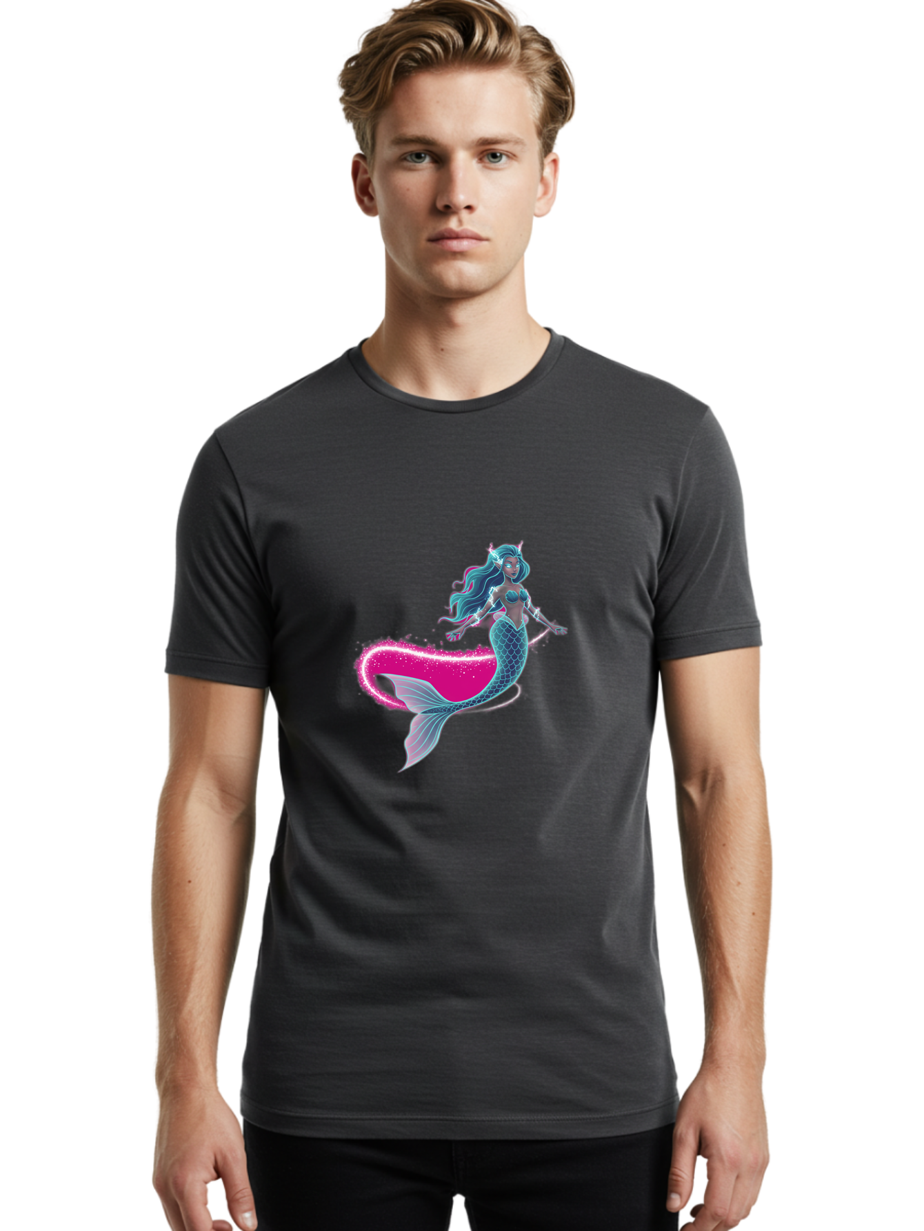 Mermaid-1 Men'S Graphic Tee, 100% Cotton, Comfortable Casual Summer Wear, Machine Washable, Vintage Camera, Old Camera, Antique Camera, Black Camera, Classic Photography, Photography Equipment, Nostalgic Device, Film Camera, Camera Art Baj099