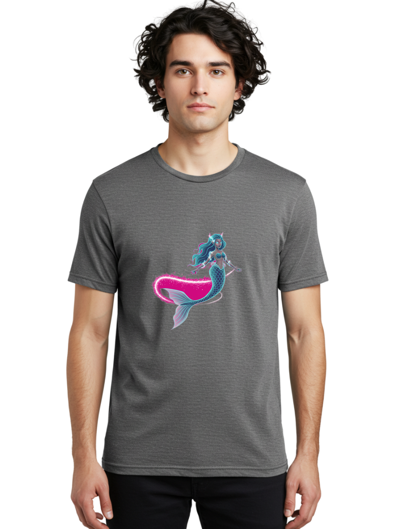 Mermaid-1 Men'S Graphic Tee, 100% Cotton, Comfortable Casual Summer Wear, Machine Washable, Vintage Camera, Old Camera, Antique Camera, Black Camera, Classic Photography, Photography Equipment, Nostalgic Device, Film Camera, Camera Art Baj099