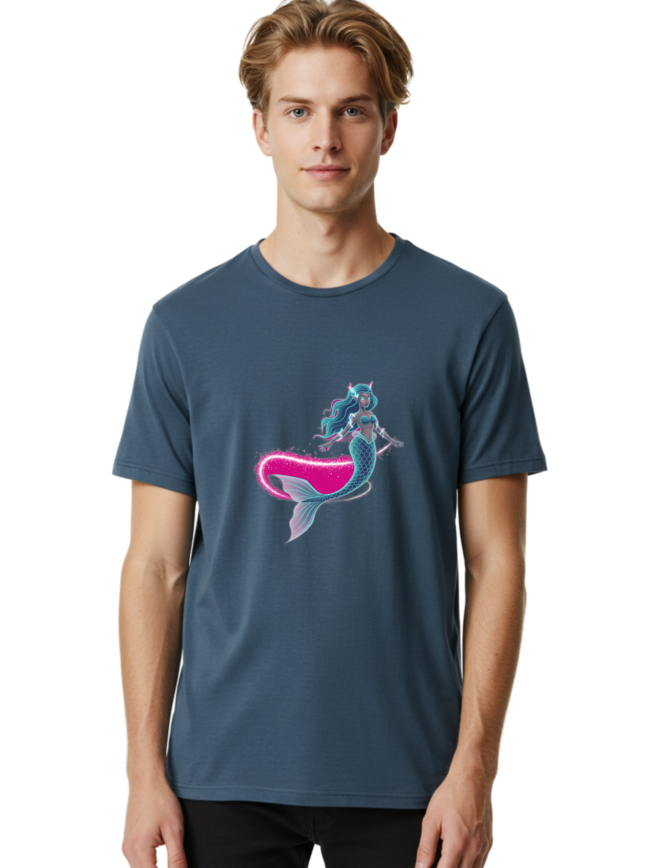 Mermaid-1 Men'S Graphic Tee, 100% Cotton, Comfortable Casual Summer Wear, Machine Washable, Vintage Camera, Old Camera, Antique Camera, Black Camera, Classic Photography, Photography Equipment, Nostalgic Device, Film Camera, Camera Art Baj099