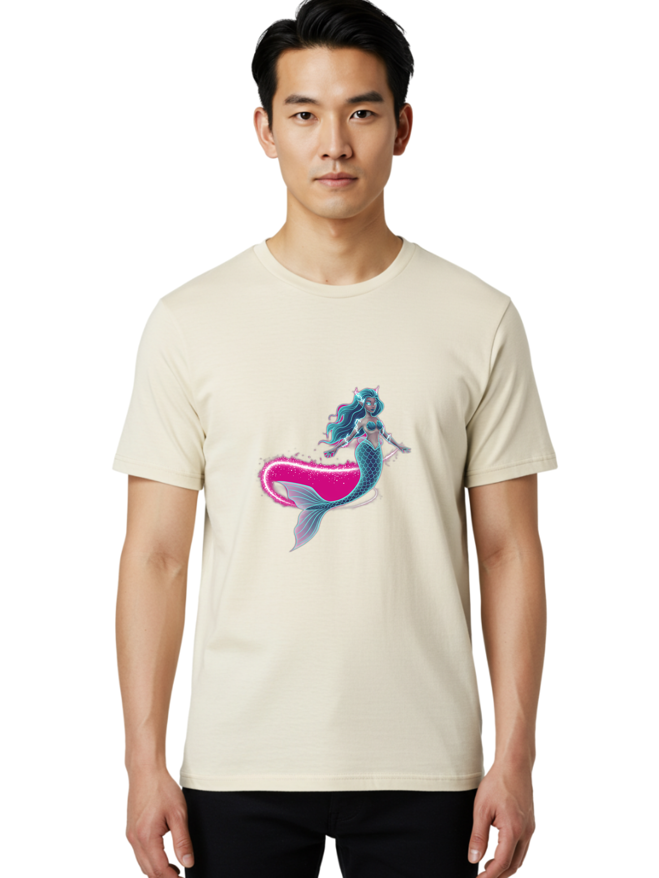 Mermaid-1 Men'S Graphic Tee, 100% Cotton, Comfortable Casual Summer Wear, Machine Washable, Vintage Camera, Old Camera, Antique Camera, Black Camera, Classic Photography, Photography Equipment, Nostalgic Device, Film Camera, Camera Art Baj099