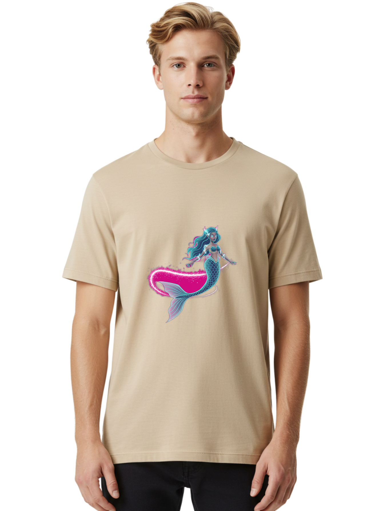 Mermaid-1 Men'S Graphic Tee, 100% Cotton, Comfortable Casual Summer Wear, Machine Washable, Vintage Camera, Old Camera, Antique Camera, Black Camera, Classic Photography, Photography Equipment, Nostalgic Device, Film Camera, Camera Art Baj099