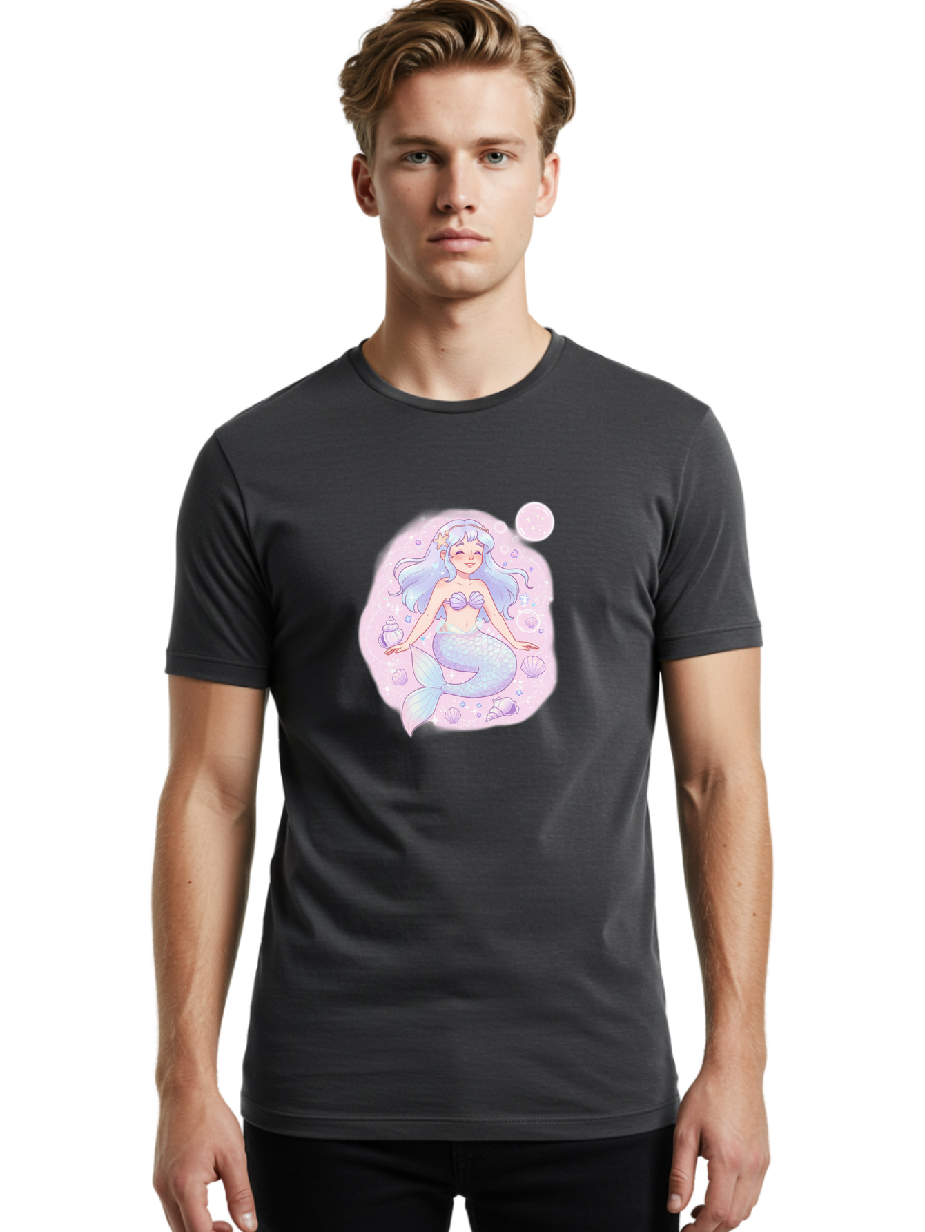Mermaid-2 Men'S Graphic Tee, 100% Cotton, Comfortable Casual Summer Wear, Machine Washable, Vintage Camera, Old Camera, Antique Camera, Black Camera, Classic Photography, Photography Equipment, Nostalgic Device, Film Camera, Camera Art Baj100