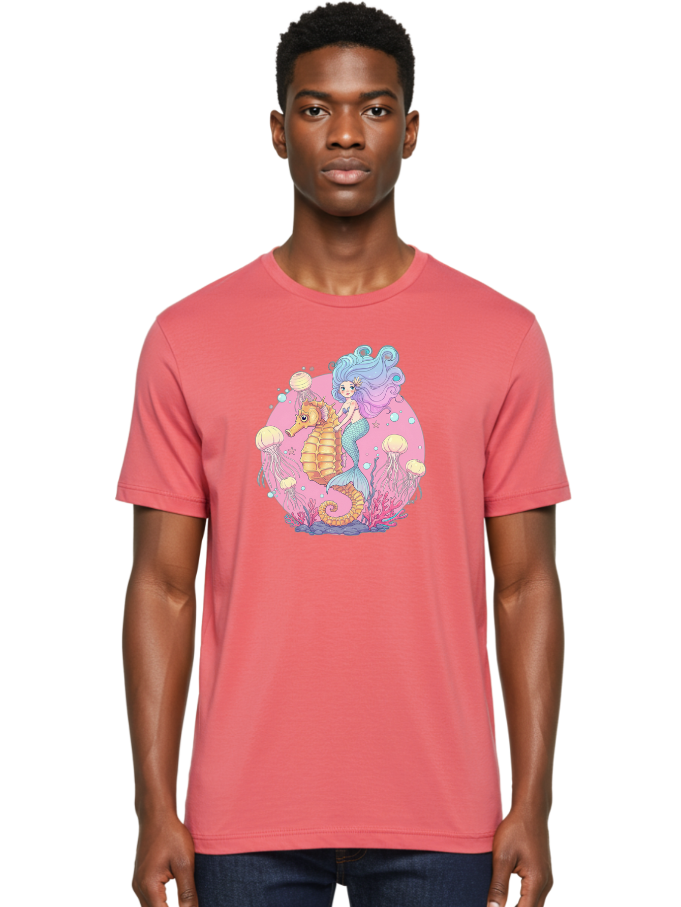 Mermaid-And-Seahorse Men'S Graphic Tee, 100% Cotton, Comfortable Casual Summer Wear, Machine Washable, Vintage Camera, Old Camera, Antique Camera, Black Camera, Classic Photography, Photography Equipment, Nostalgic Device, Film Camera, Baj101