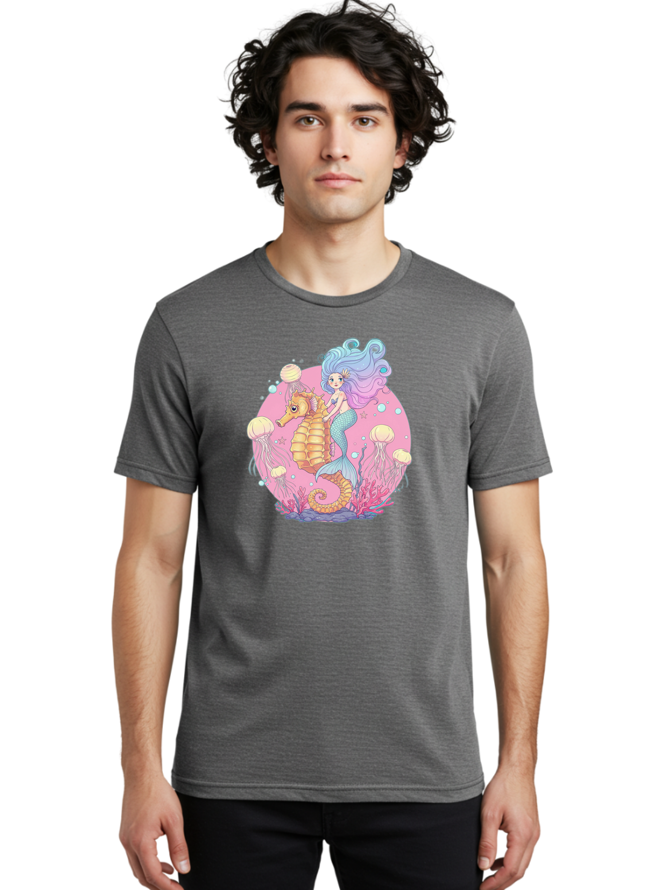 Mermaid-And-Seahorse Men'S Graphic Tee, 100% Cotton, Comfortable Casual Summer Wear, Machine Washable, Vintage Camera, Old Camera, Antique Camera, Black Camera, Classic Photography, Photography Equipment, Nostalgic Device, Film Camera, Baj101