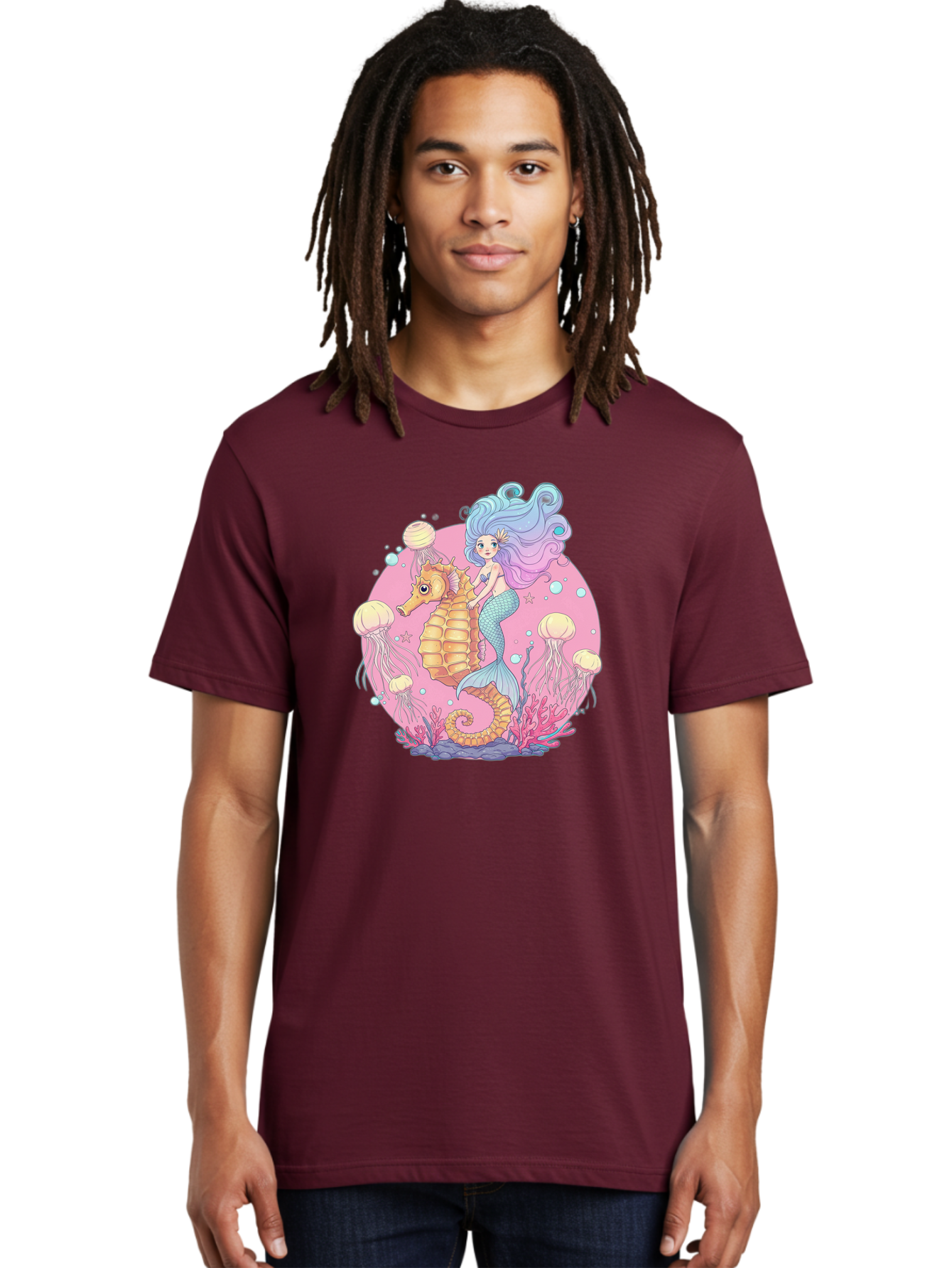 Mermaid-And-Seahorse Men'S Graphic Tee, 100% Cotton, Comfortable Casual Summer Wear, Machine Washable, Vintage Camera, Old Camera, Antique Camera, Black Camera, Classic Photography, Photography Equipment, Nostalgic Device, Film Camera, Baj101