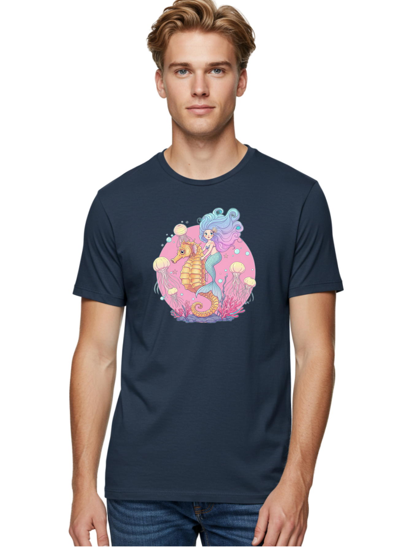 Mermaid-And-Seahorse Men'S Graphic Tee, 100% Cotton, Comfortable Casual Summer Wear, Machine Washable, Vintage Camera, Old Camera, Antique Camera, Black Camera, Classic Photography, Photography Equipment, Nostalgic Device, Film Camera, Baj101