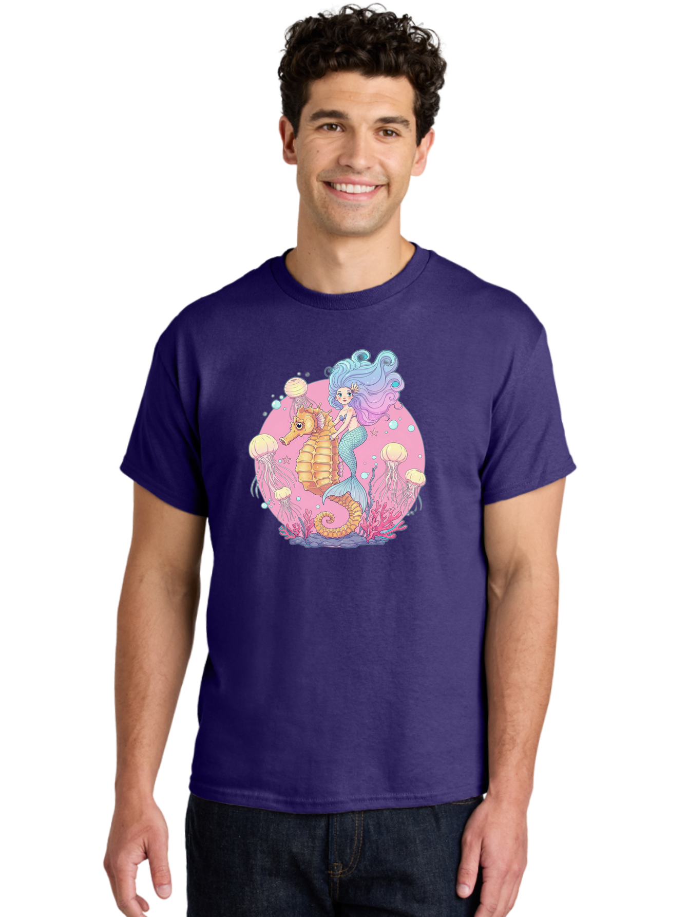 Mermaid-And-Seahorse Men'S Graphic Tee, 100% Cotton, Comfortable Casual Summer Wear, Machine Washable, Vintage Camera, Old Camera, Antique Camera, Black Camera, Classic Photography, Photography Equipment, Nostalgic Device, Film Camera, Baj101