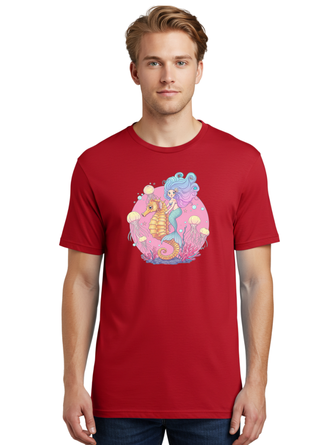 Mermaid-And-Seahorse Men'S Graphic Tee, 100% Cotton, Comfortable Casual Summer Wear, Machine Washable, Vintage Camera, Old Camera, Antique Camera, Black Camera, Classic Photography, Photography Equipment, Nostalgic Device, Film Camera, Baj101