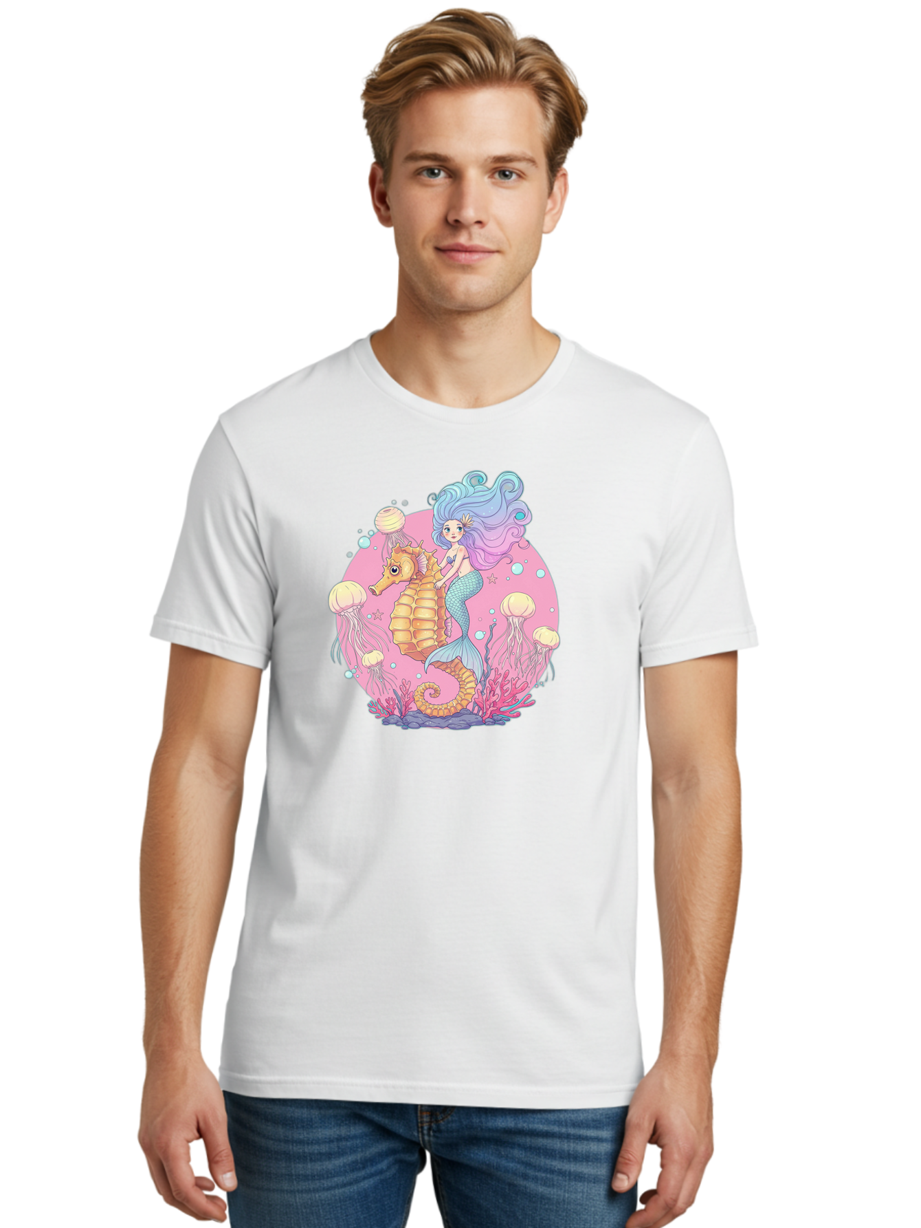Mermaid-And-Seahorse Men'S Graphic Tee, 100% Cotton, Comfortable Casual Summer Wear, Machine Washable, Vintage Camera, Old Camera, Antique Camera, Black Camera, Classic Photography, Photography Equipment, Nostalgic Device, Film Camera, Baj101