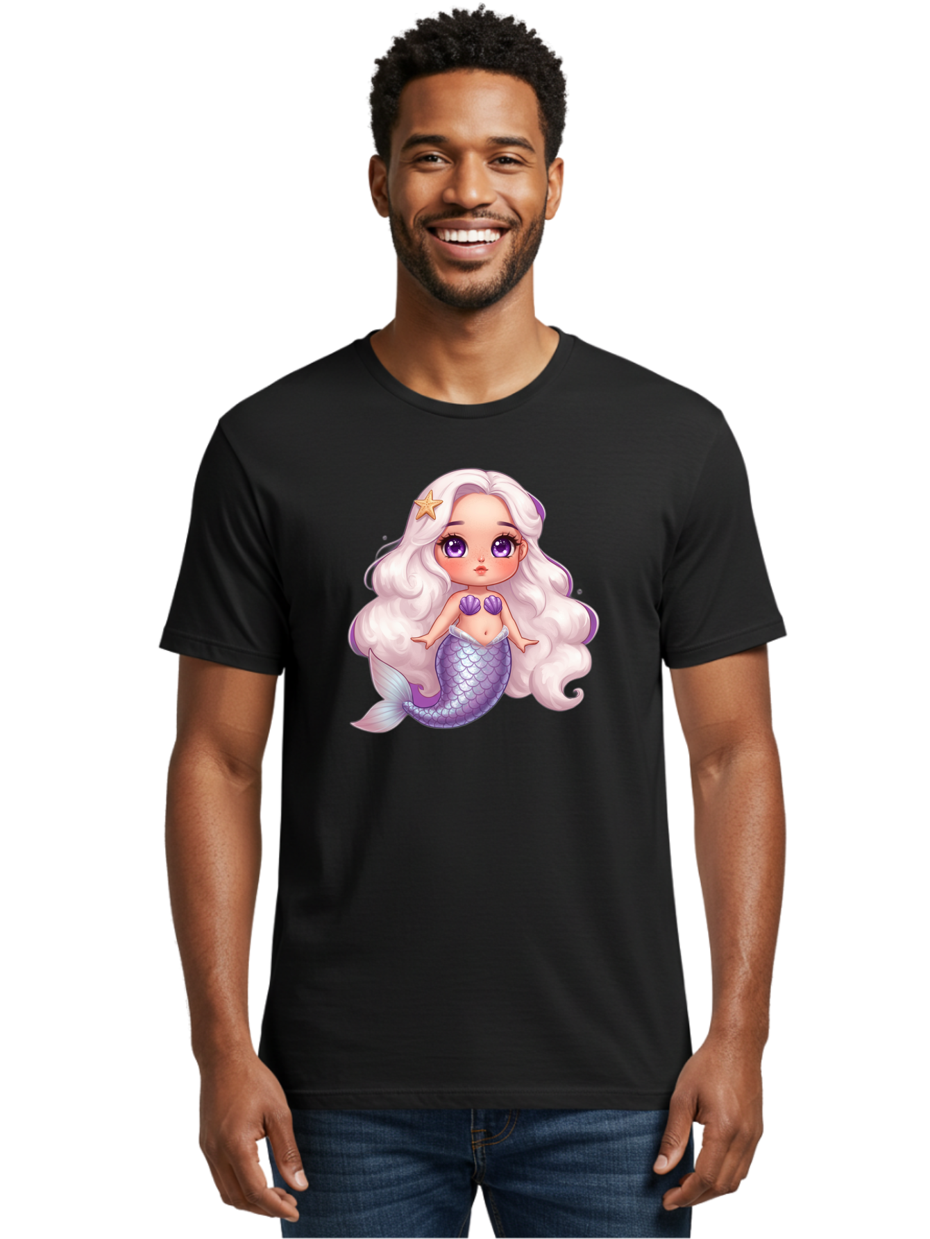 Mermaid-Girl-1 Men'S Graphic Tee, 100% Cotton, Comfortable Casual Summer Wear, Machine Washable, Vintage Camera, Old Camera, Antique Camera, Black Camera, Classic Photography, Photography Equipment, Nostalgic Device, Film Camera, Camera Art Baj103