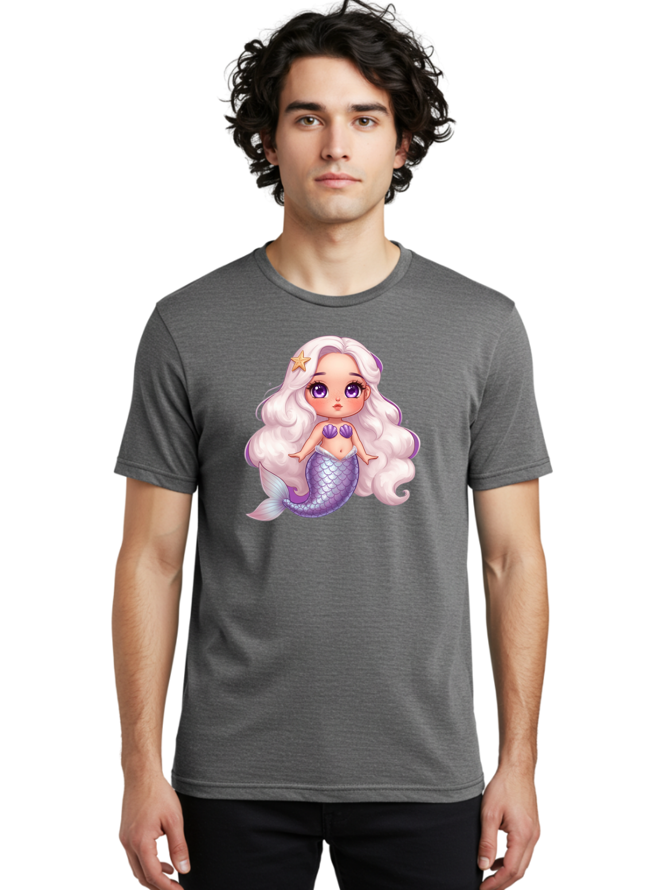 Mermaid-Girl-1 Men'S Graphic Tee, 100% Cotton, Comfortable Casual Summer Wear, Machine Washable, Vintage Camera, Old Camera, Antique Camera, Black Camera, Classic Photography, Photography Equipment, Nostalgic Device, Film Camera, Camera Art Baj103