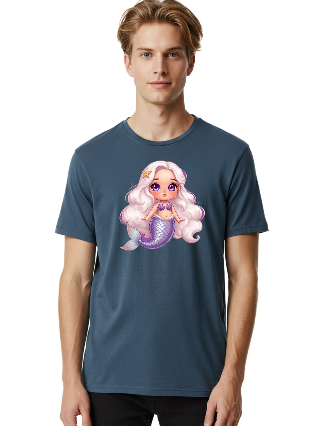 Mermaid-Girl-1 Men'S Graphic Tee, 100% Cotton, Comfortable Casual Summer Wear, Machine Washable, Vintage Camera, Old Camera, Antique Camera, Black Camera, Classic Photography, Photography Equipment, Nostalgic Device, Film Camera, Camera Art Baj103