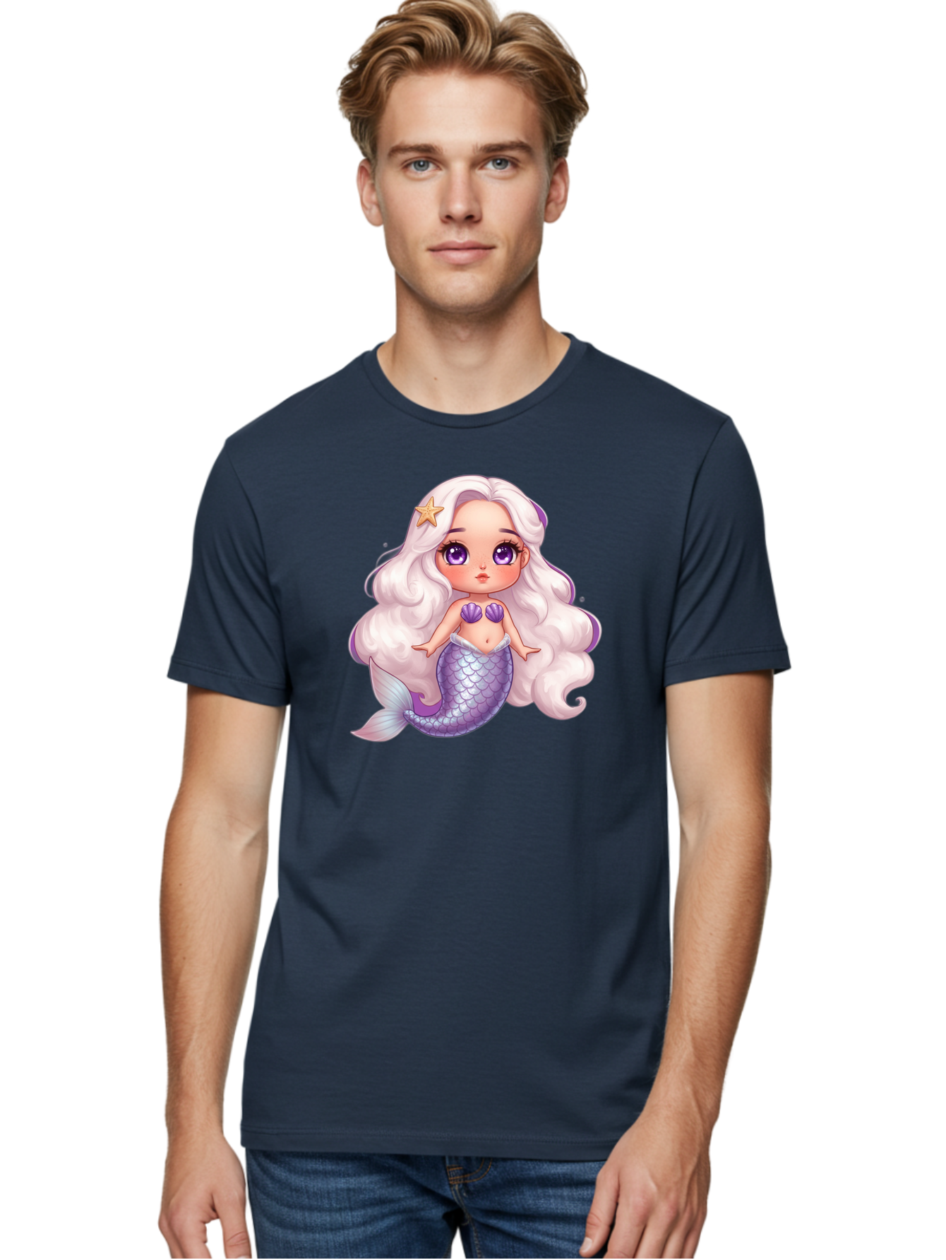 Mermaid-Girl-1 Men'S Graphic Tee, 100% Cotton, Comfortable Casual Summer Wear, Machine Washable, Vintage Camera, Old Camera, Antique Camera, Black Camera, Classic Photography, Photography Equipment, Nostalgic Device, Film Camera, Camera Art Baj103