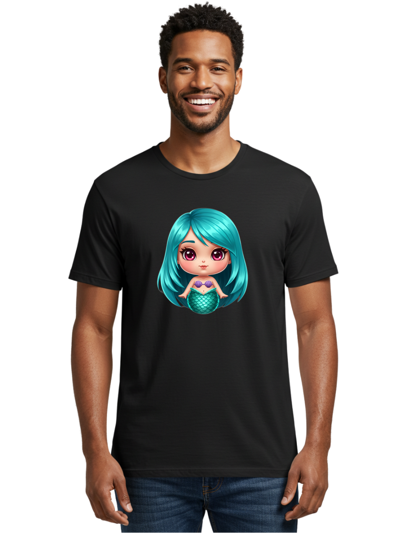 Mermaid-Girl-2 Men'S Graphic Tee, 100% Cotton, Comfortable Casual Summer Wear, Machine Washable, Vintage Camera, Old Camera, Antique Camera, Black Camera, Classic Photography, Photography Equipment, Nostalgic Device, Film Camera, Camera Art Baj104