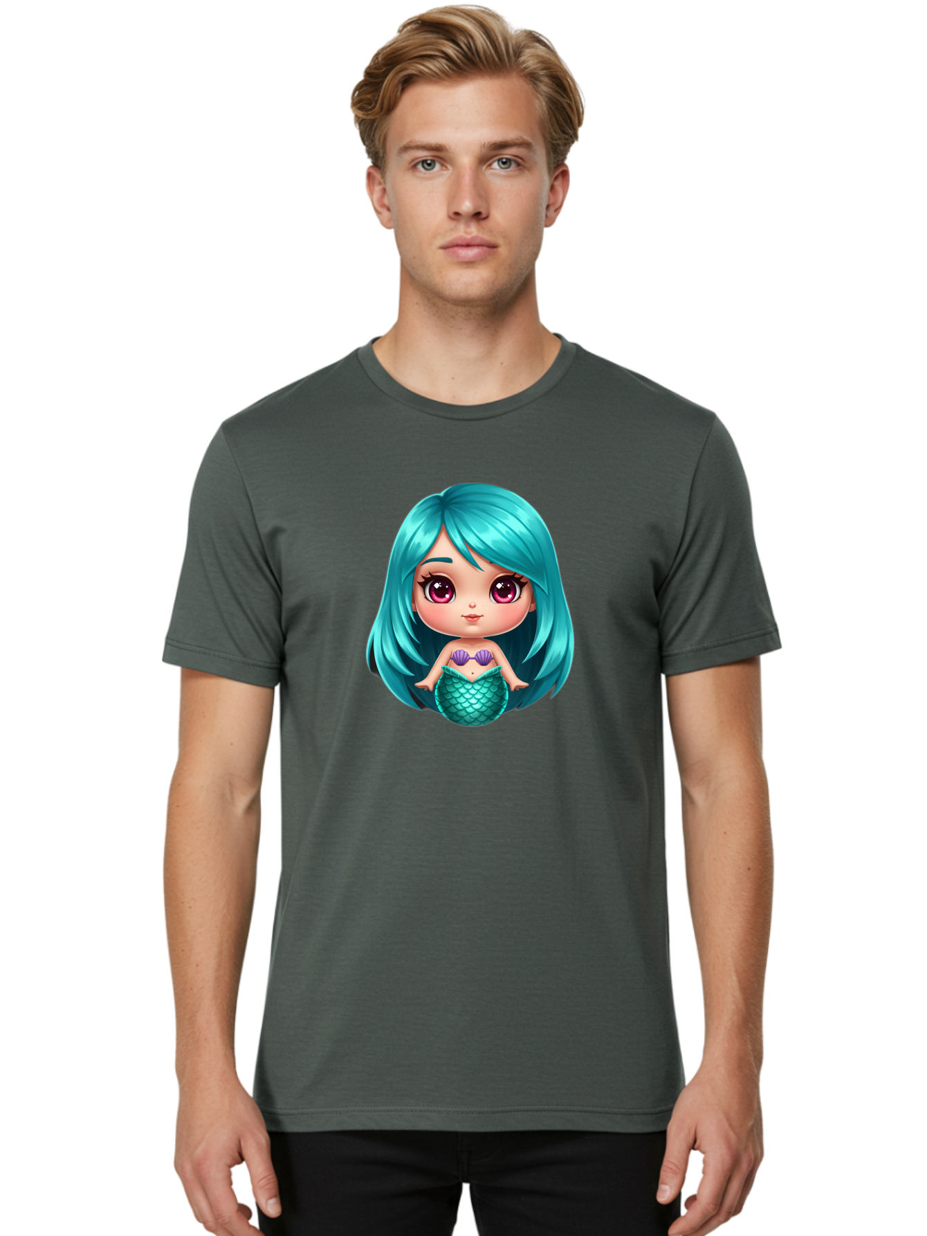 Mermaid-Girl-2 Men'S Graphic Tee, 100% Cotton, Comfortable Casual Summer Wear, Machine Washable, Vintage Camera, Old Camera, Antique Camera, Black Camera, Classic Photography, Photography Equipment, Nostalgic Device, Film Camera, Camera Art Baj104