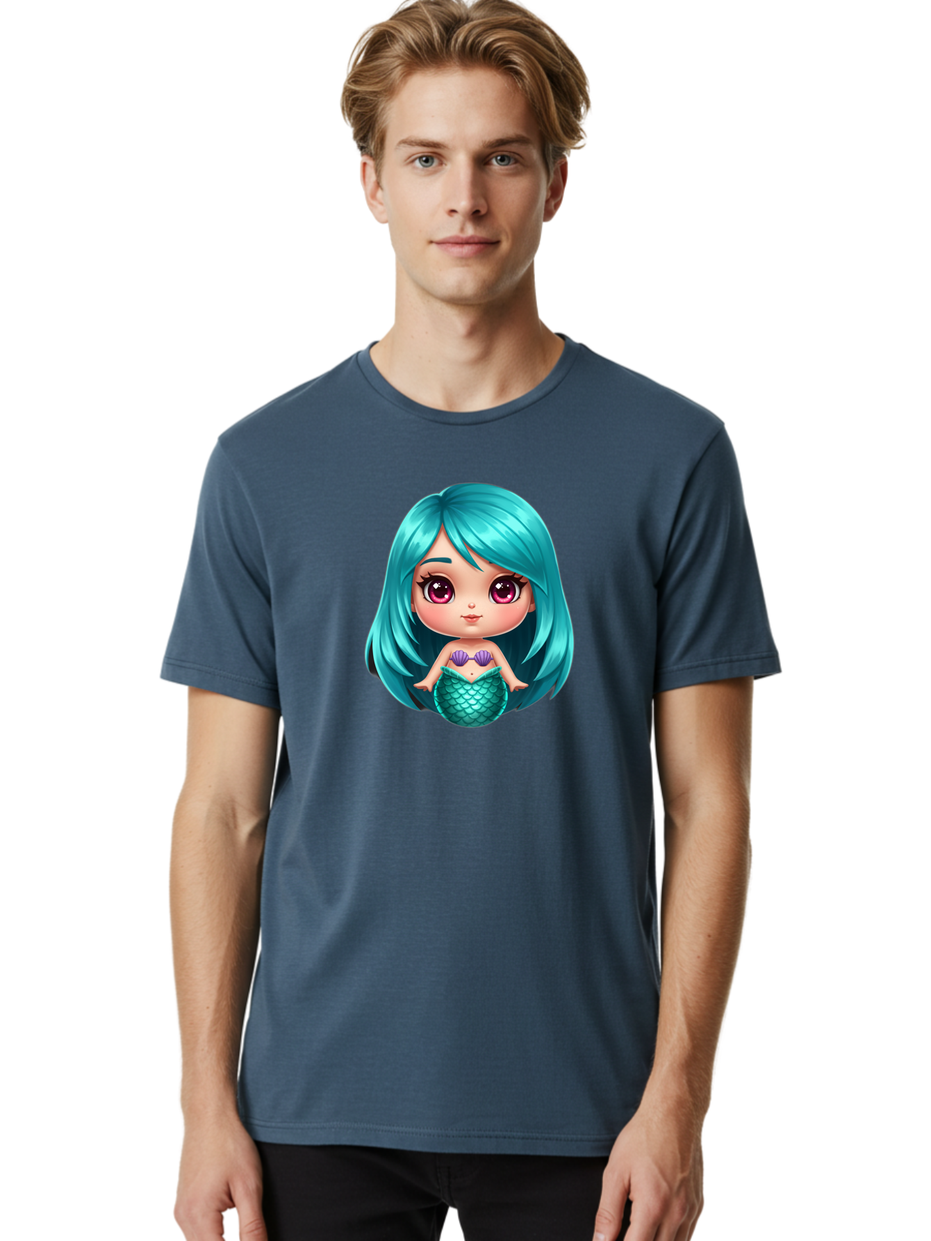 Mermaid-Girl-2 Men'S Graphic Tee, 100% Cotton, Comfortable Casual Summer Wear, Machine Washable, Vintage Camera, Old Camera, Antique Camera, Black Camera, Classic Photography, Photography Equipment, Nostalgic Device, Film Camera, Camera Art Baj104