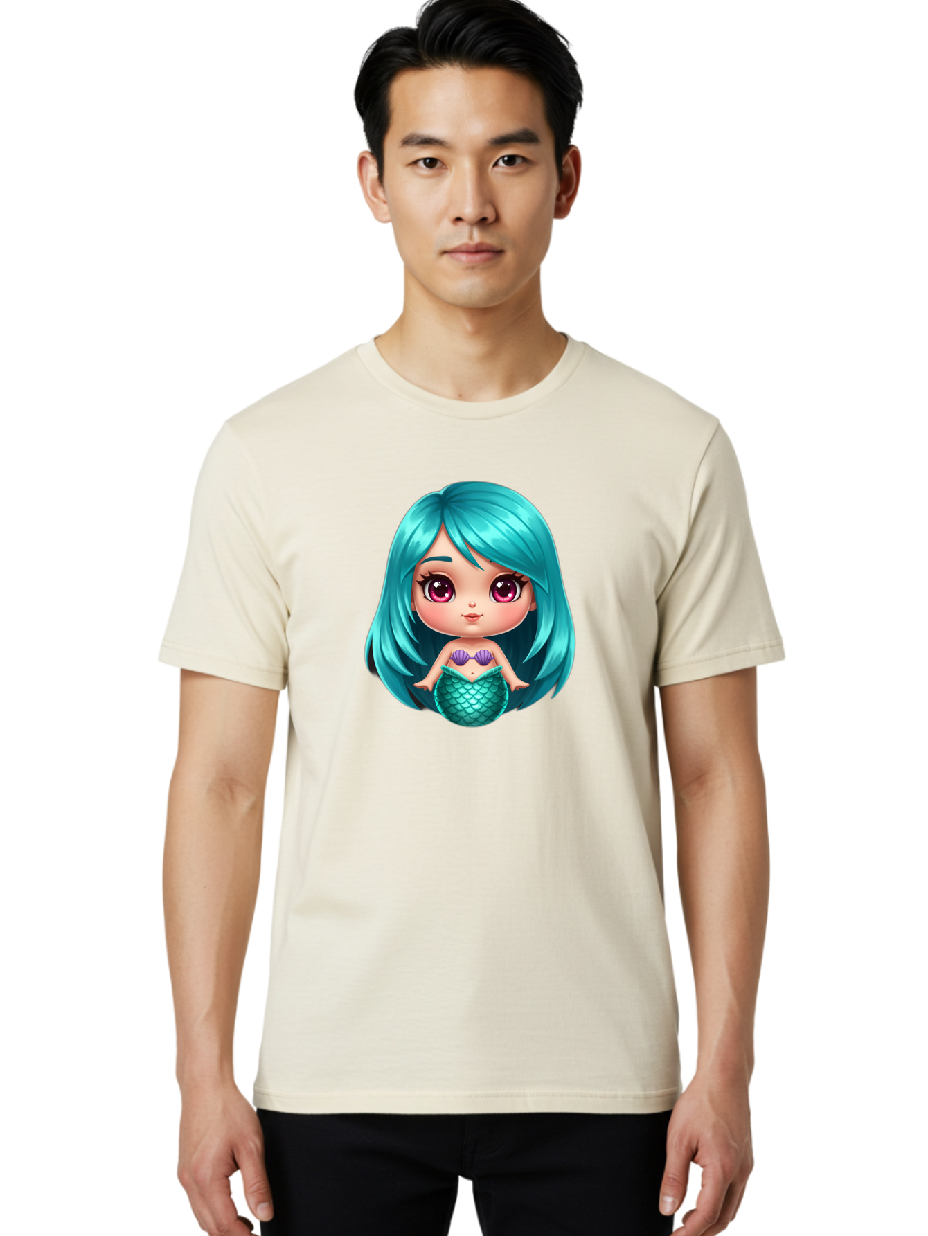 Mermaid-Girl-2 Men'S Graphic Tee, 100% Cotton, Comfortable Casual Summer Wear, Machine Washable, Vintage Camera, Old Camera, Antique Camera, Black Camera, Classic Photography, Photography Equipment, Nostalgic Device, Film Camera, Camera Art Baj104