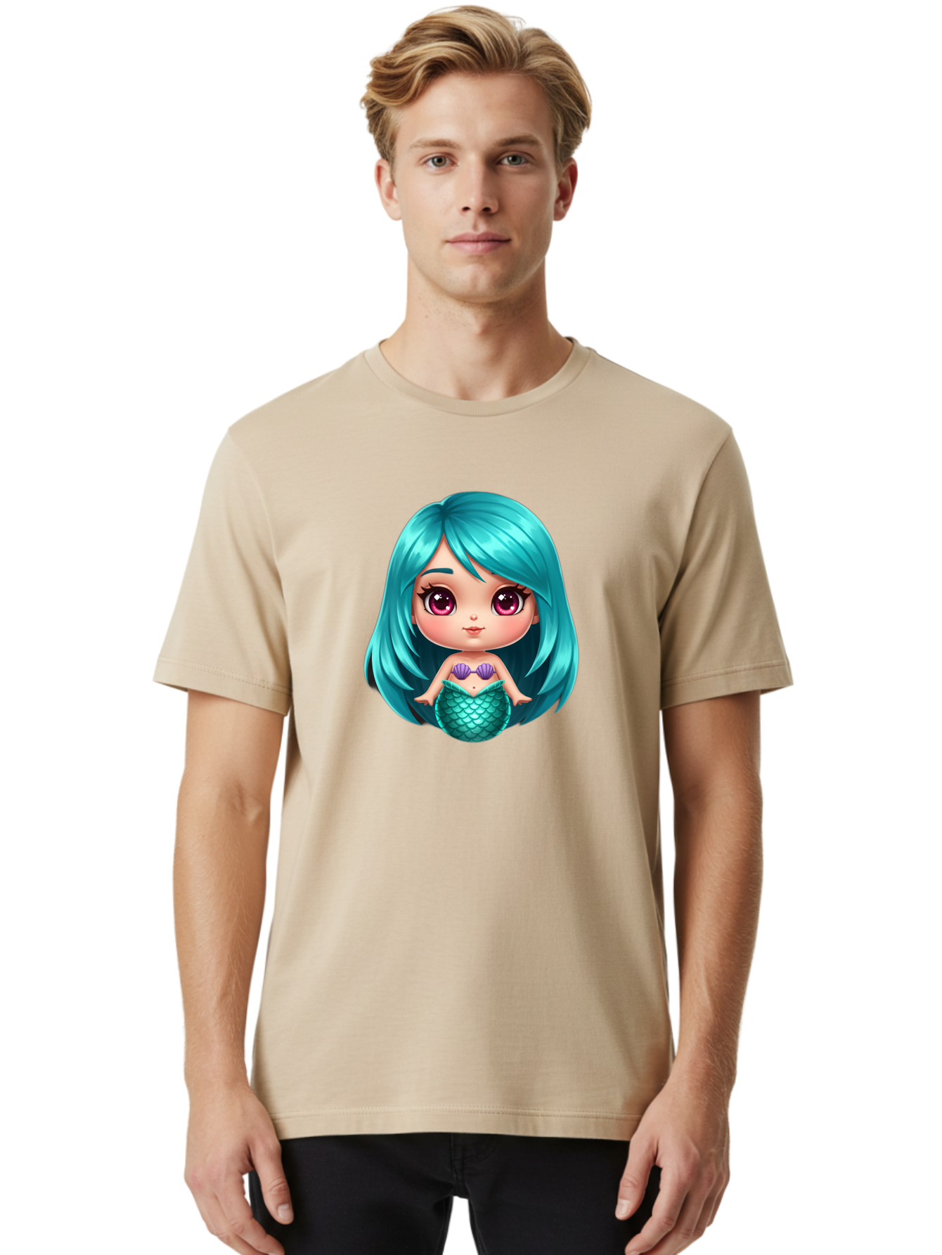 Mermaid-Girl-2 Men'S Graphic Tee, 100% Cotton, Comfortable Casual Summer Wear, Machine Washable, Vintage Camera, Old Camera, Antique Camera, Black Camera, Classic Photography, Photography Equipment, Nostalgic Device, Film Camera, Camera Art Baj104