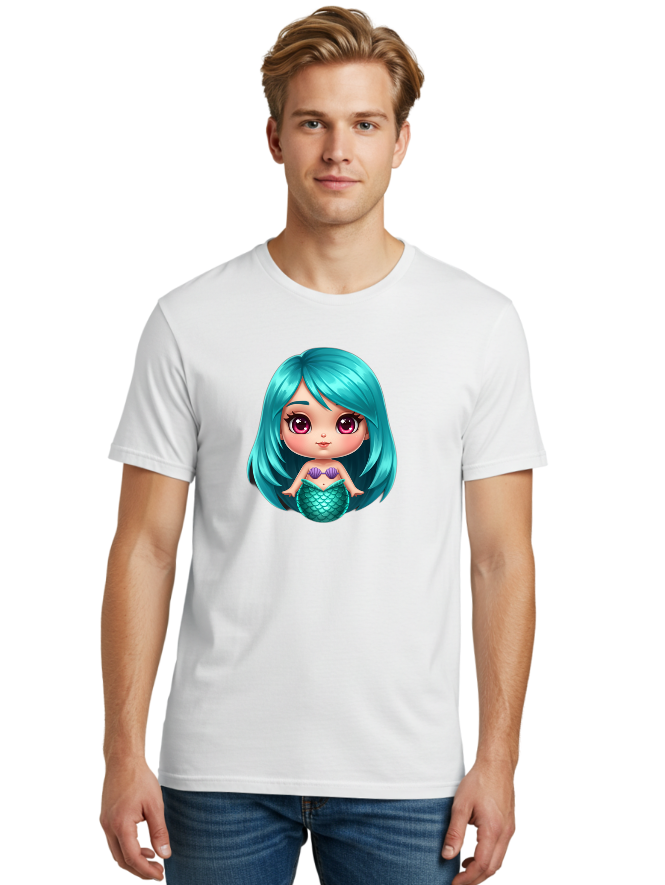 Mermaid-Girl-2 Men'S Graphic Tee, 100% Cotton, Comfortable Casual Summer Wear, Machine Washable, Vintage Camera, Old Camera, Antique Camera, Black Camera, Classic Photography, Photography Equipment, Nostalgic Device, Film Camera, Camera Art Baj104