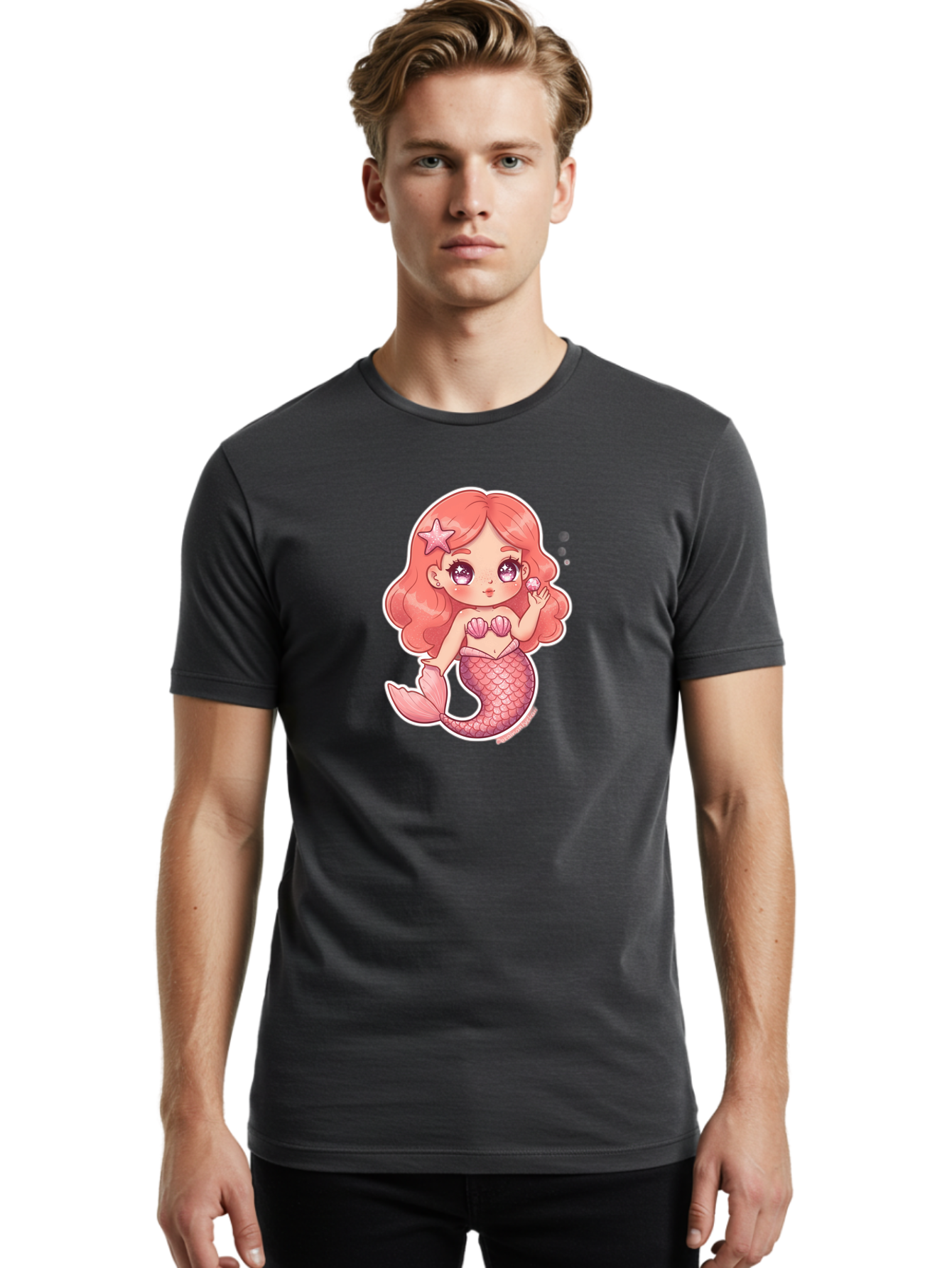 Mermaid-Girl-3 Men'S Graphic Tee, 100% Cotton, Comfortable Casual Summer Wear, Machine Washable, Vintage Camera, Old Camera, Antique Camera, Black Camera, Classic Photography, Photography Equipment, Nostalgic Device, Film Camera, Camera Art Baj105